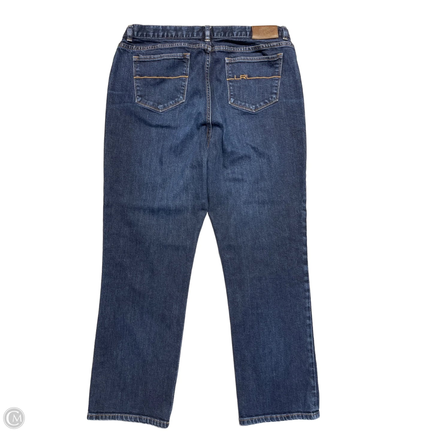 Jeans Straight By Lauren By Ralph Lauren In Blue Denim, Size: 16