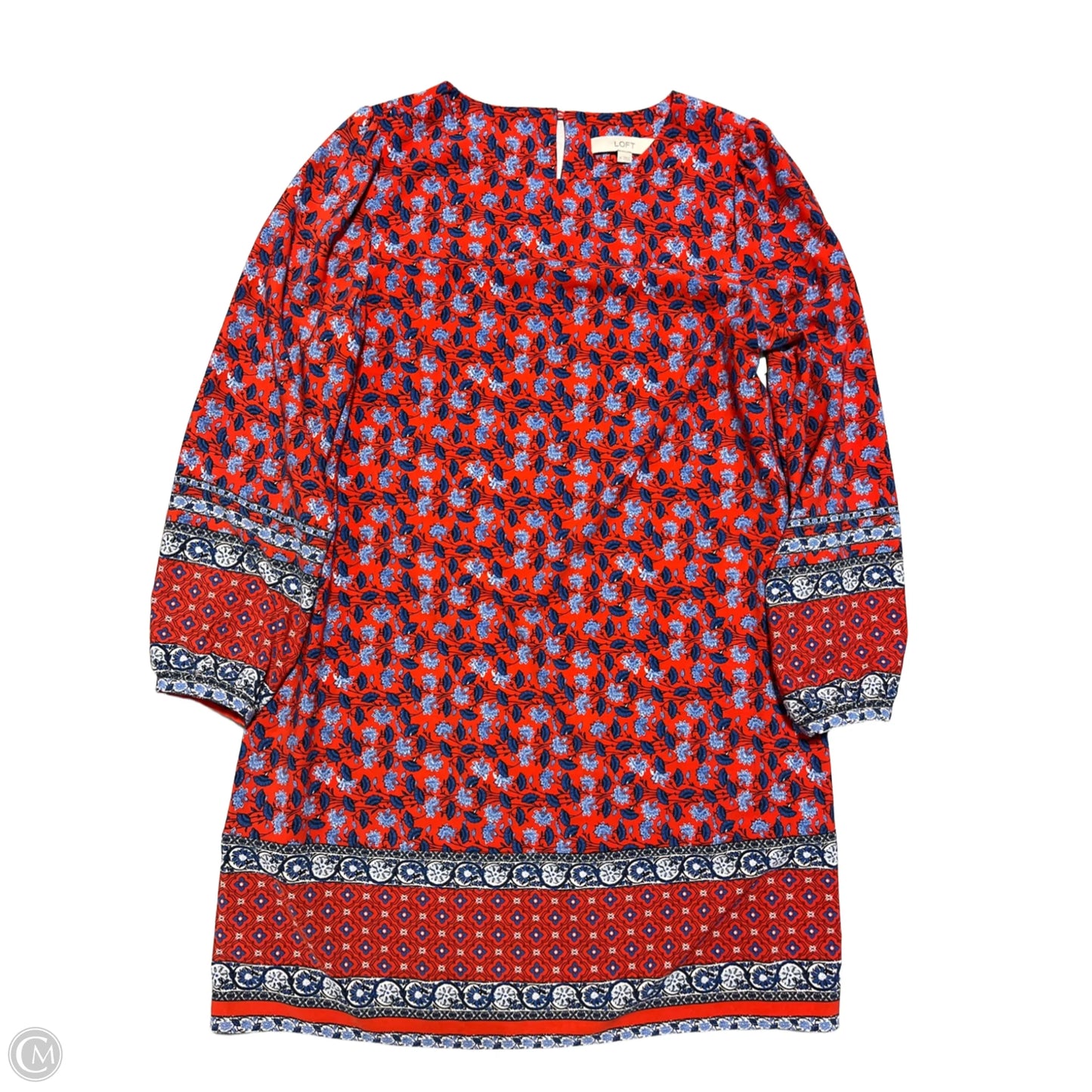 Dress Casual Short By Loft In Blue & Red, Size: M