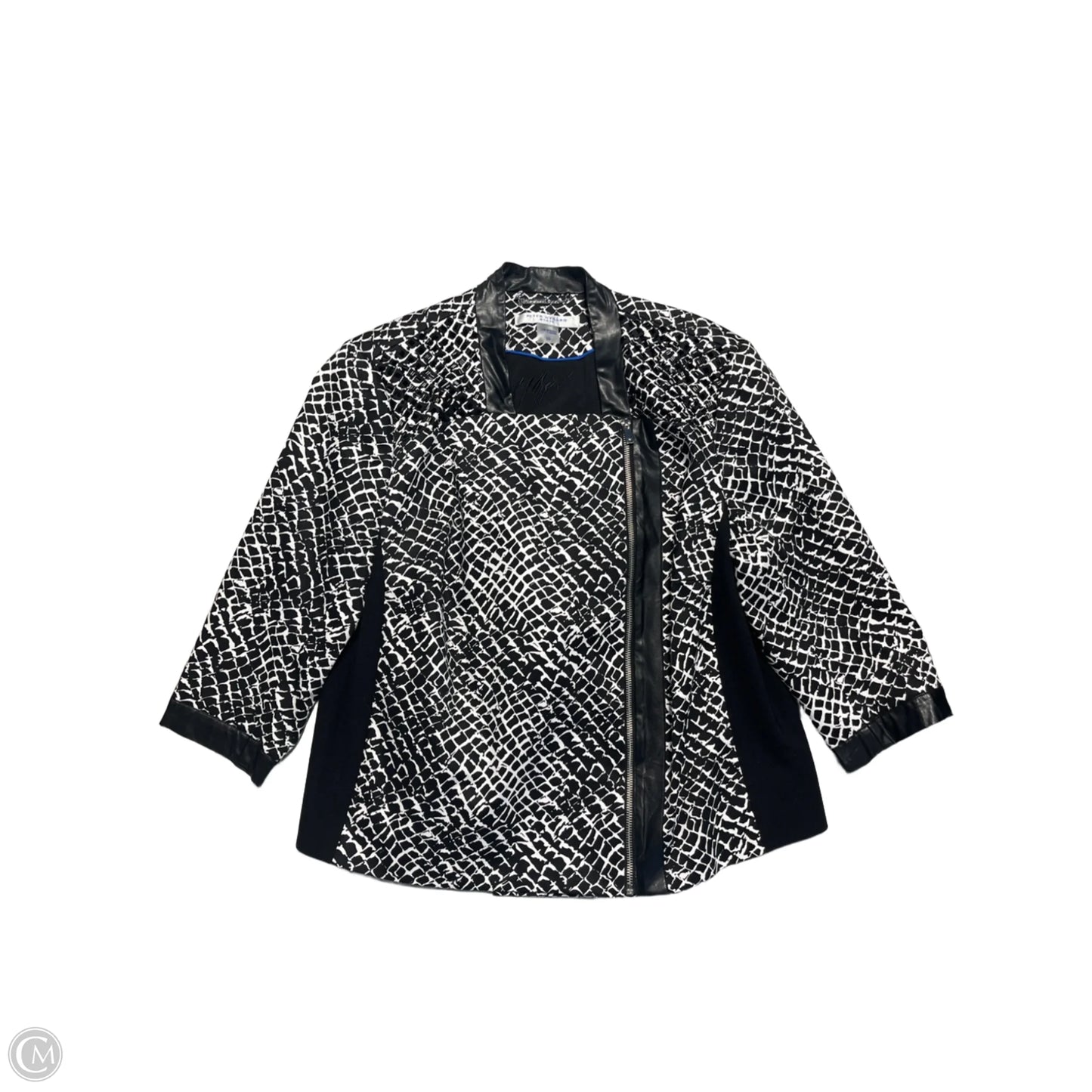 Jacket Shirt By Peter Nygard In Black & White, Size: Xl