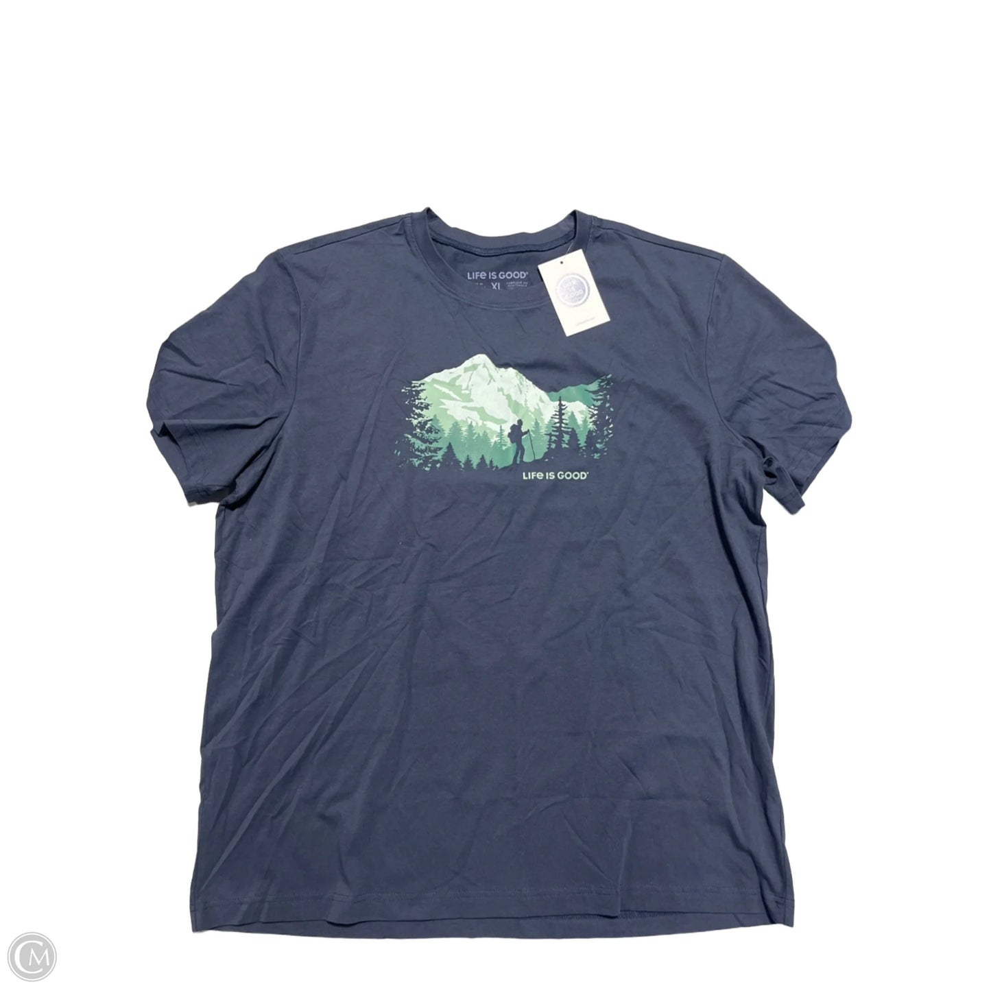 Top Short Sleeve By Life Is Good In Blue, Size: Xl