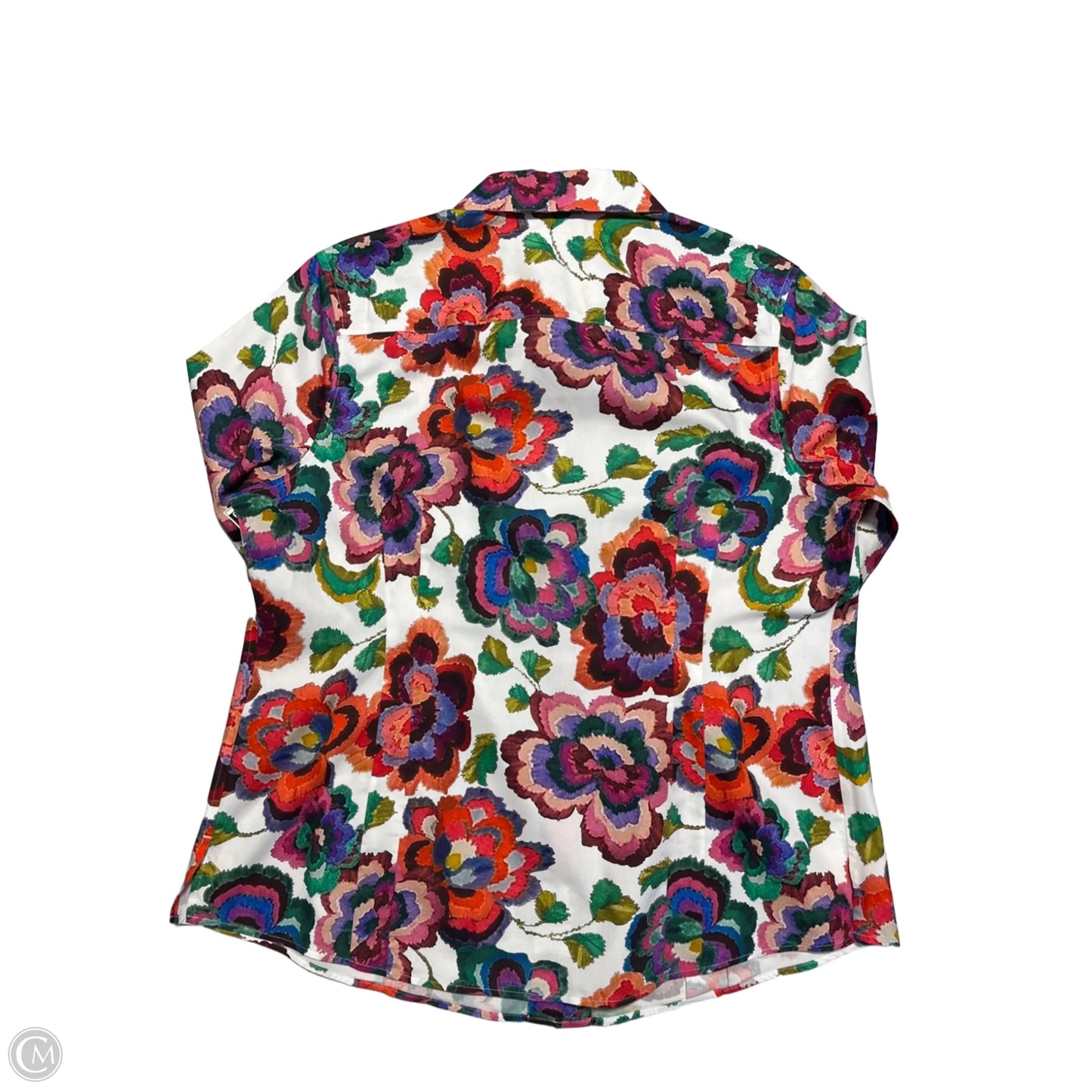 Blouse Long Sleeve By Investments In Floral Print, Size: Xxl