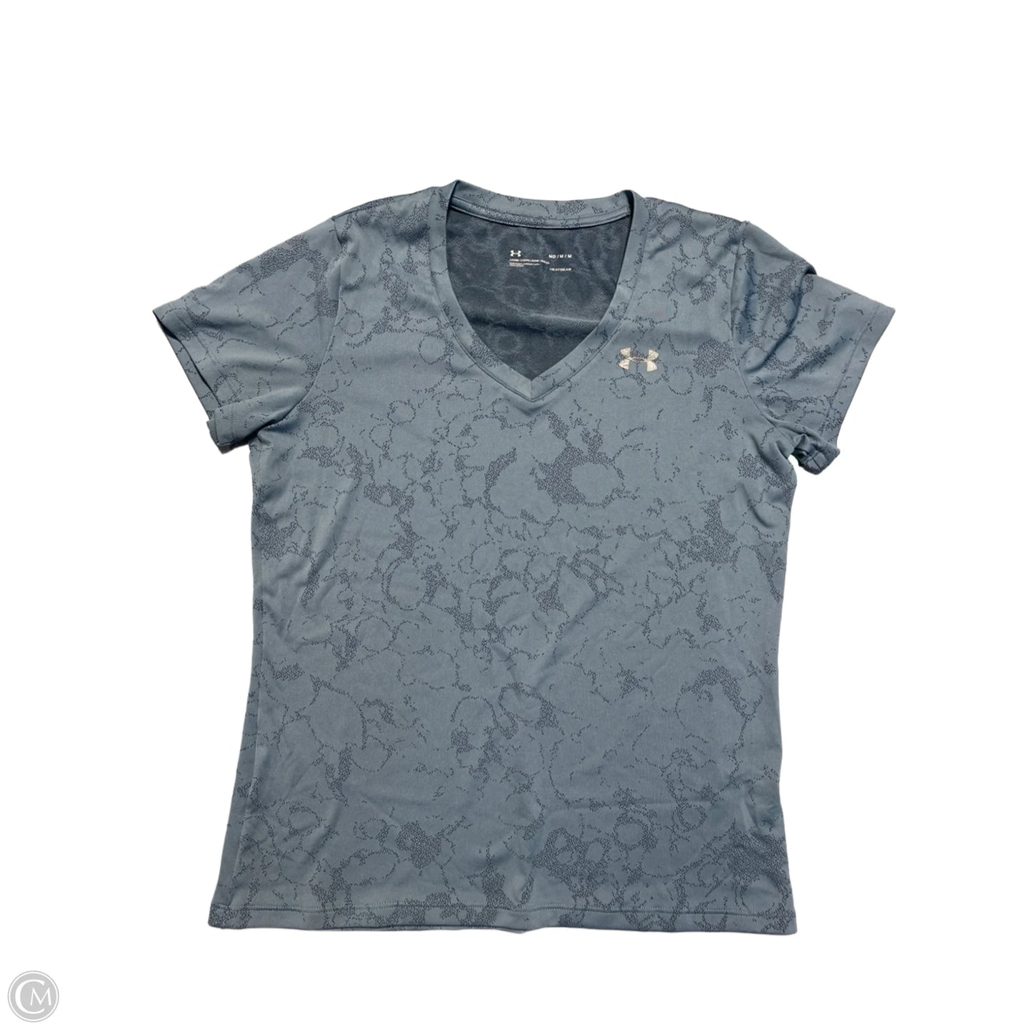 Athletic Top Short Sleeve By Under Armour In Silver, Size: M
