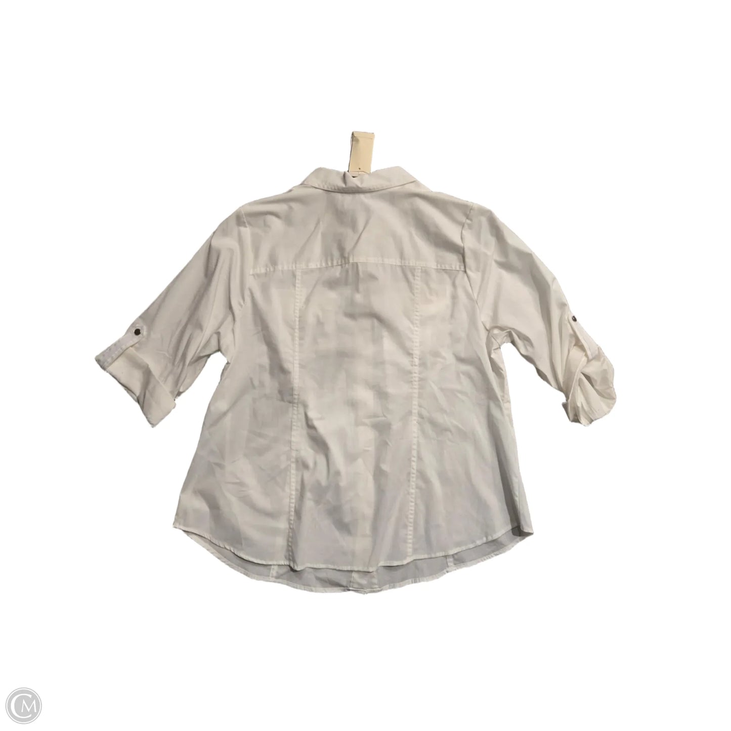 Blouse 3/4 Sleeve By Cj Banks In White, Size: Xl