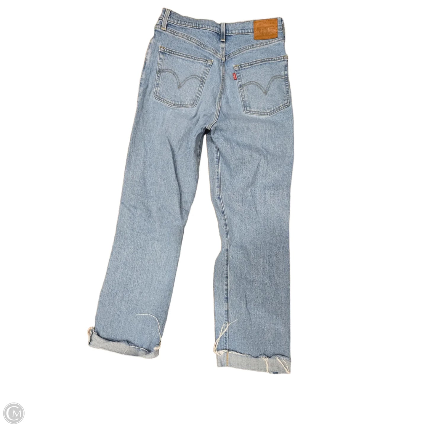 Jeans Straight By Levis In Blue Denim, Size: 8