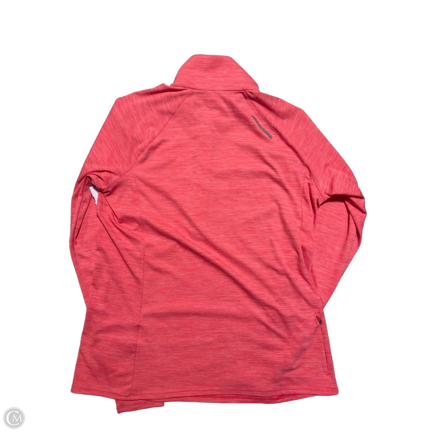 Athletic Top Long Sleeve Collar By Under Armour In Coral, Size: Xl
