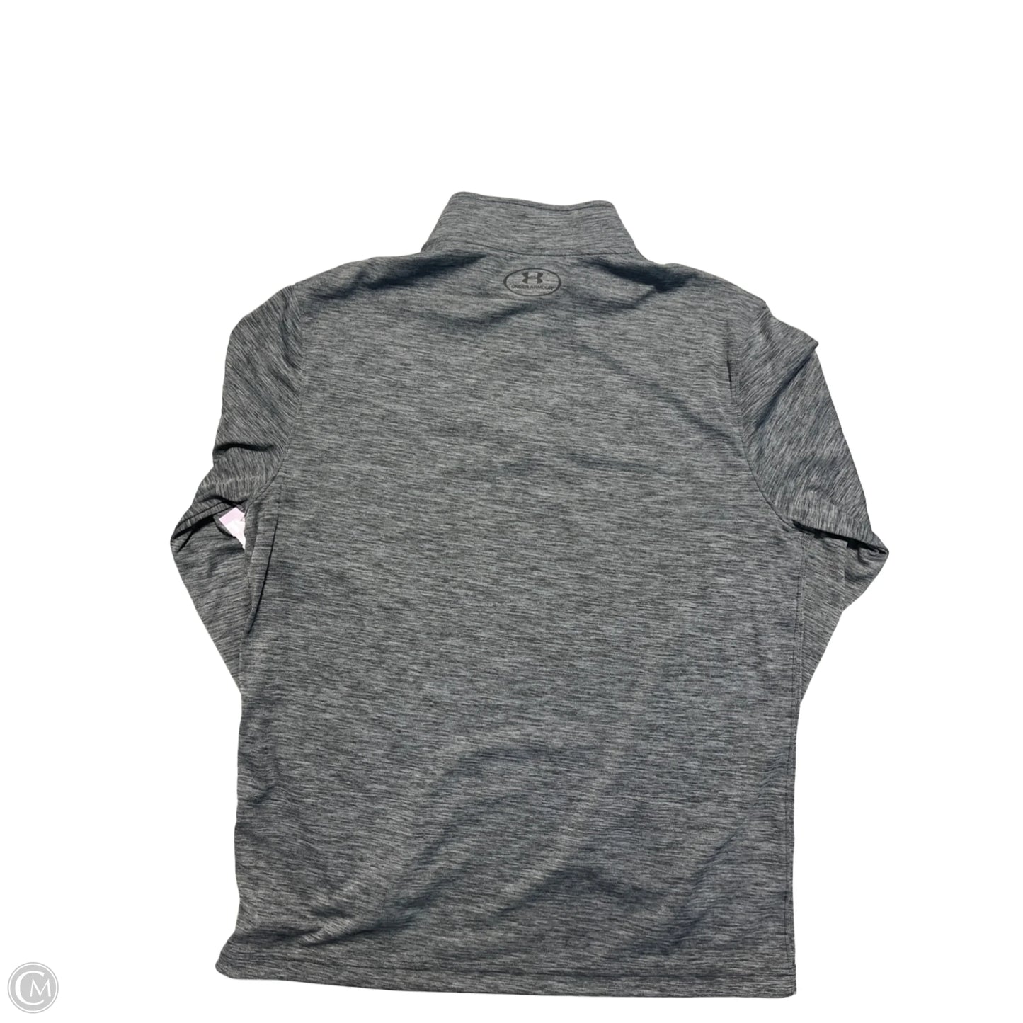 Athletic Top Long Sleeve Collar By Under Armour In Grey, Size: L