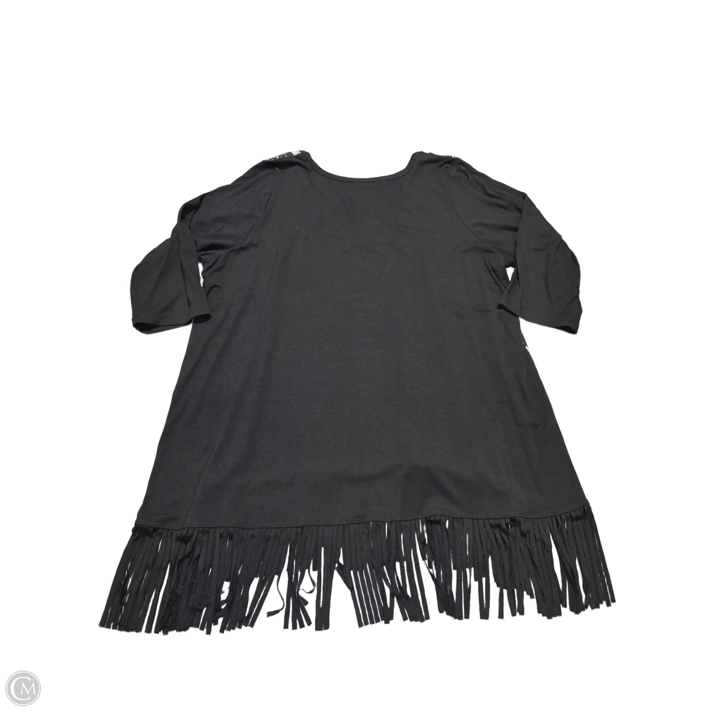 Top Long Sleeve By Karen Kane In Black & White, Size: 1x