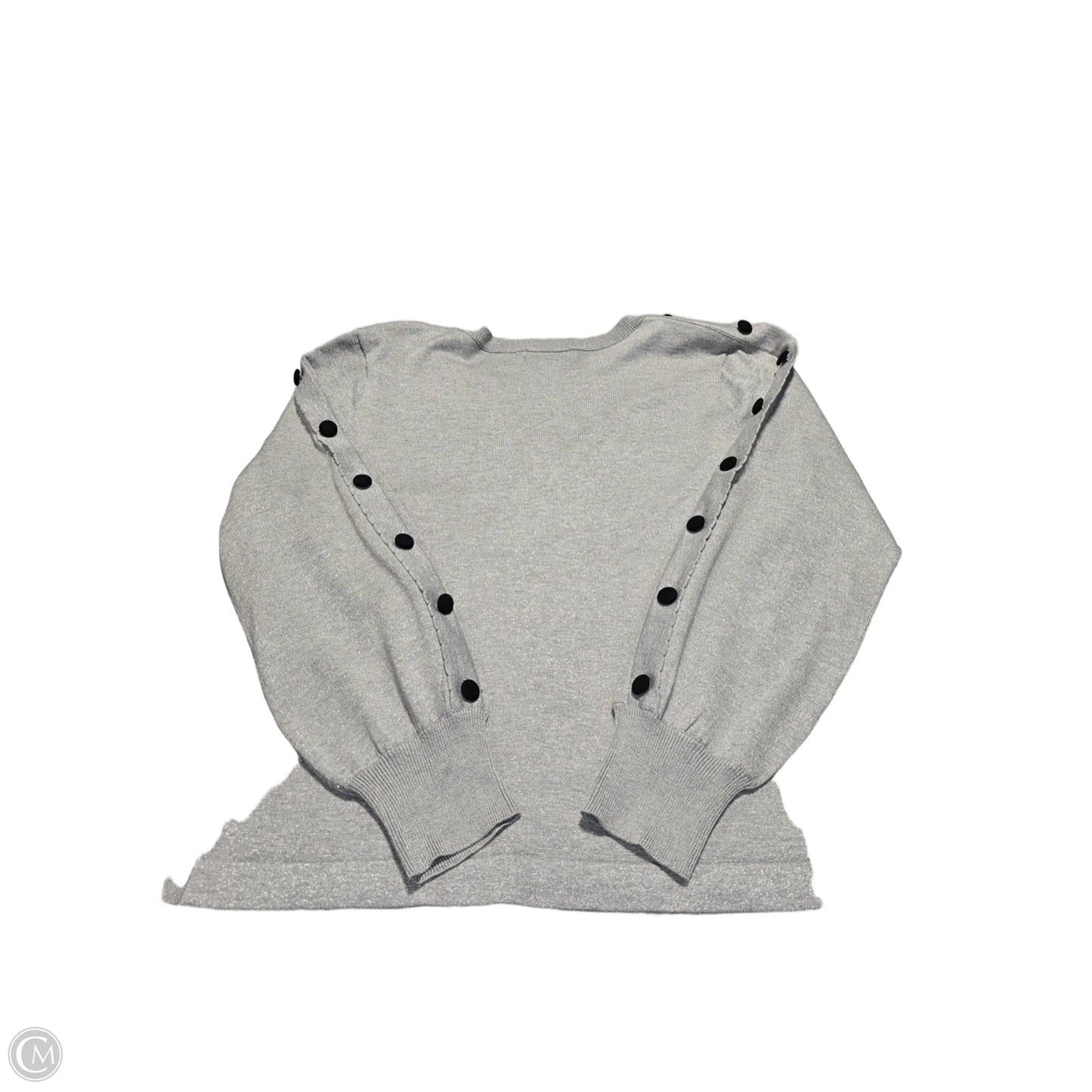 Sweater Designer By Karl Lagerfeld In Silver, Size: Xl