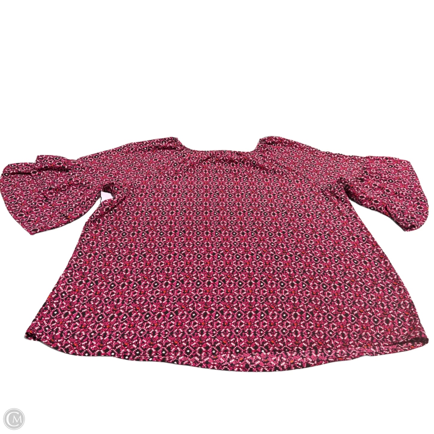 Top Short Sleeve By Roz And Ali In Pink, Size: 2x