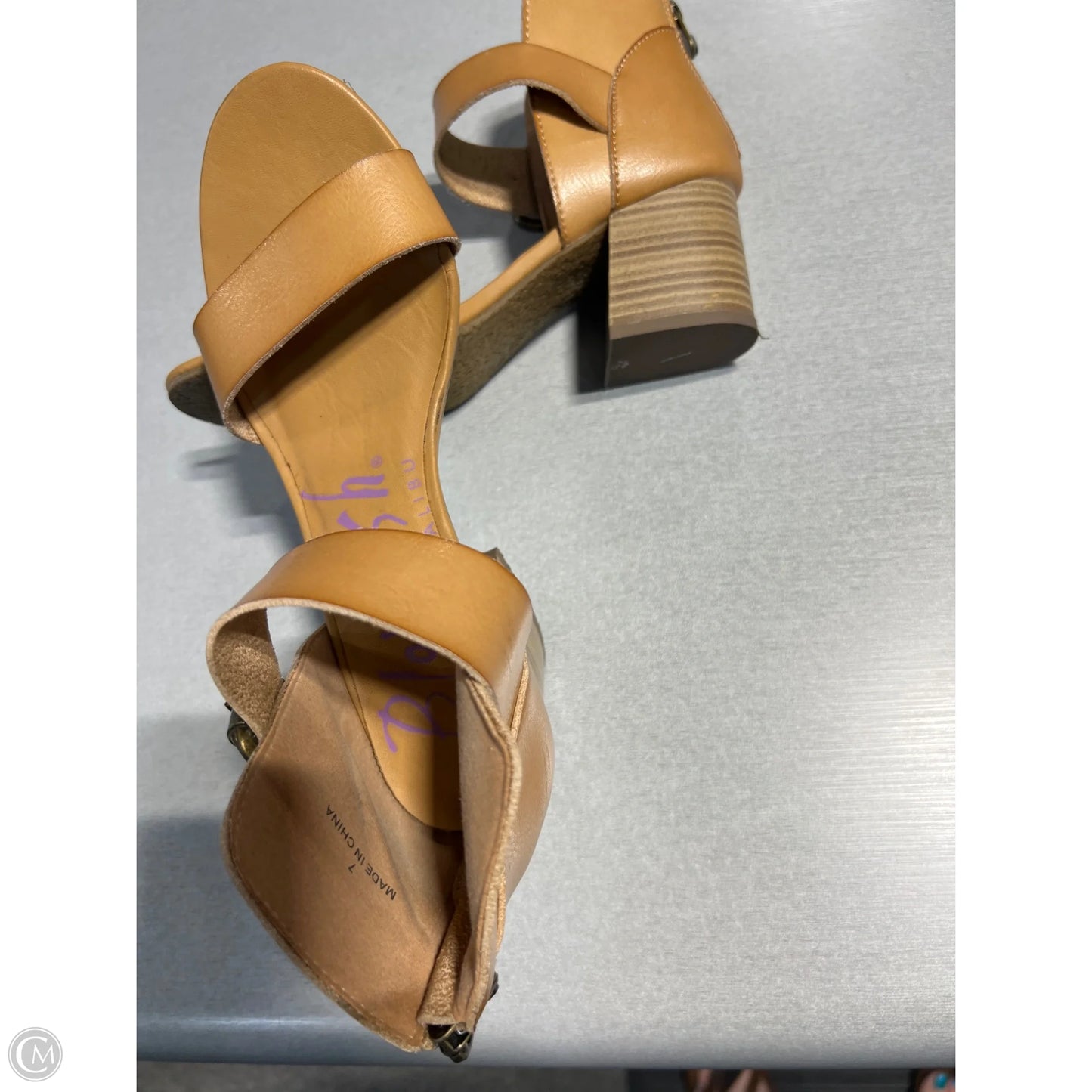 Sandals Heels Block By Blowfish In Tan, Size: 7