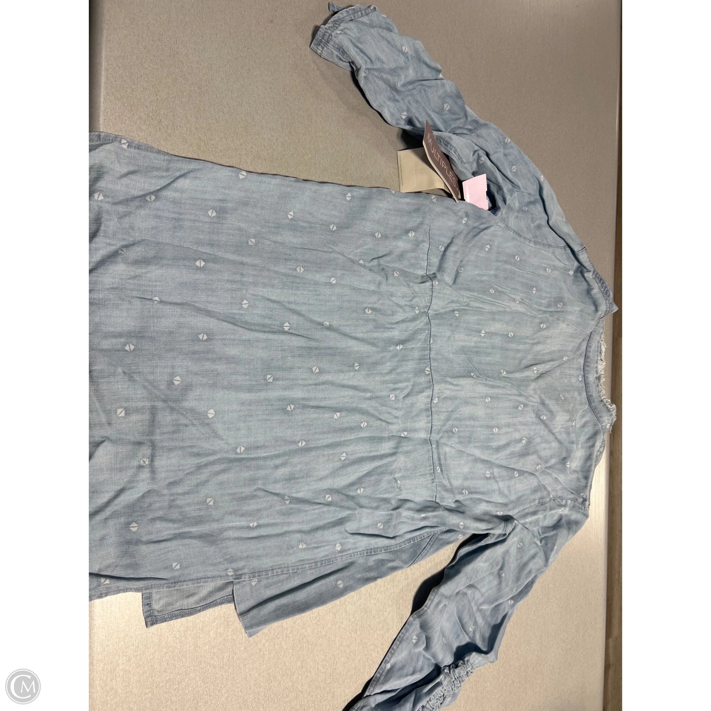 Top Long Sleeve By Multiples In Blue Denim, Size: Xs