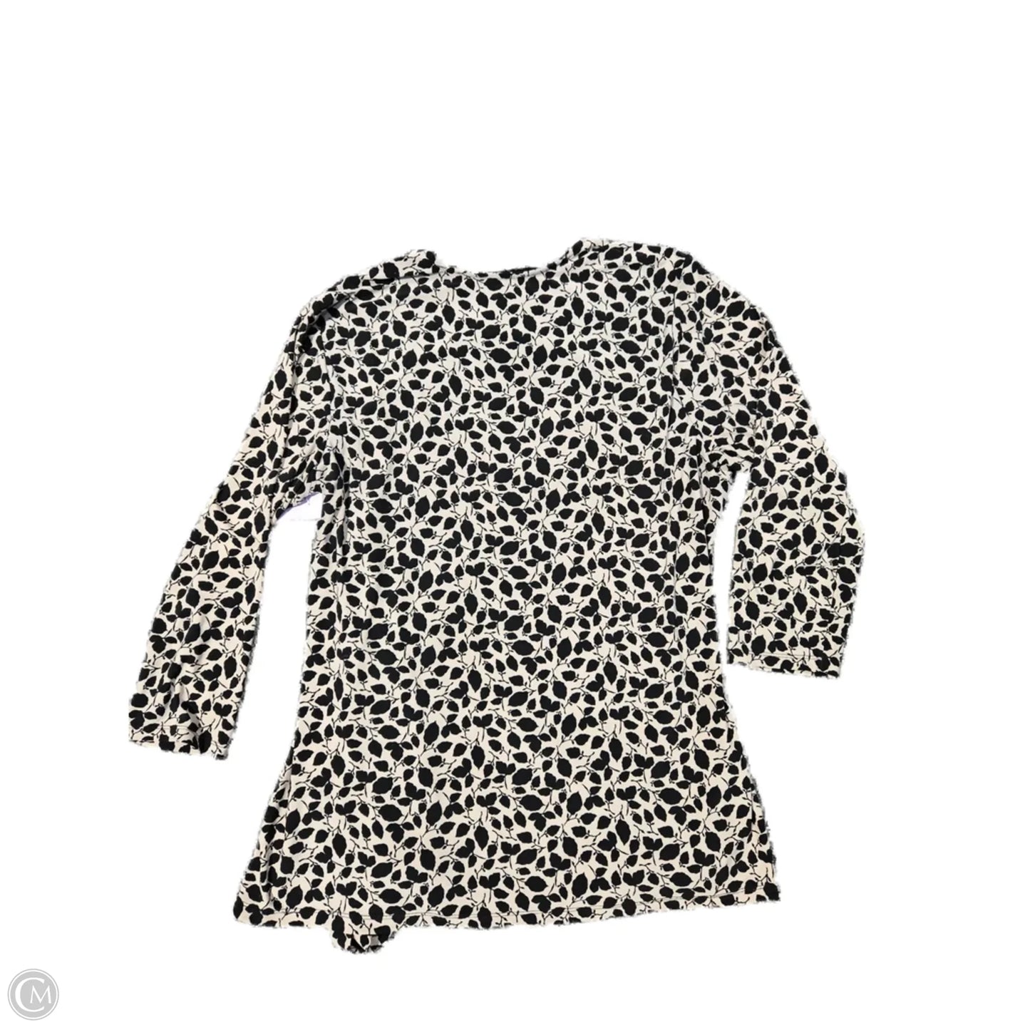 Top 3/4 Sleeve By Anne Klein In Black & Brown, Size: 1x