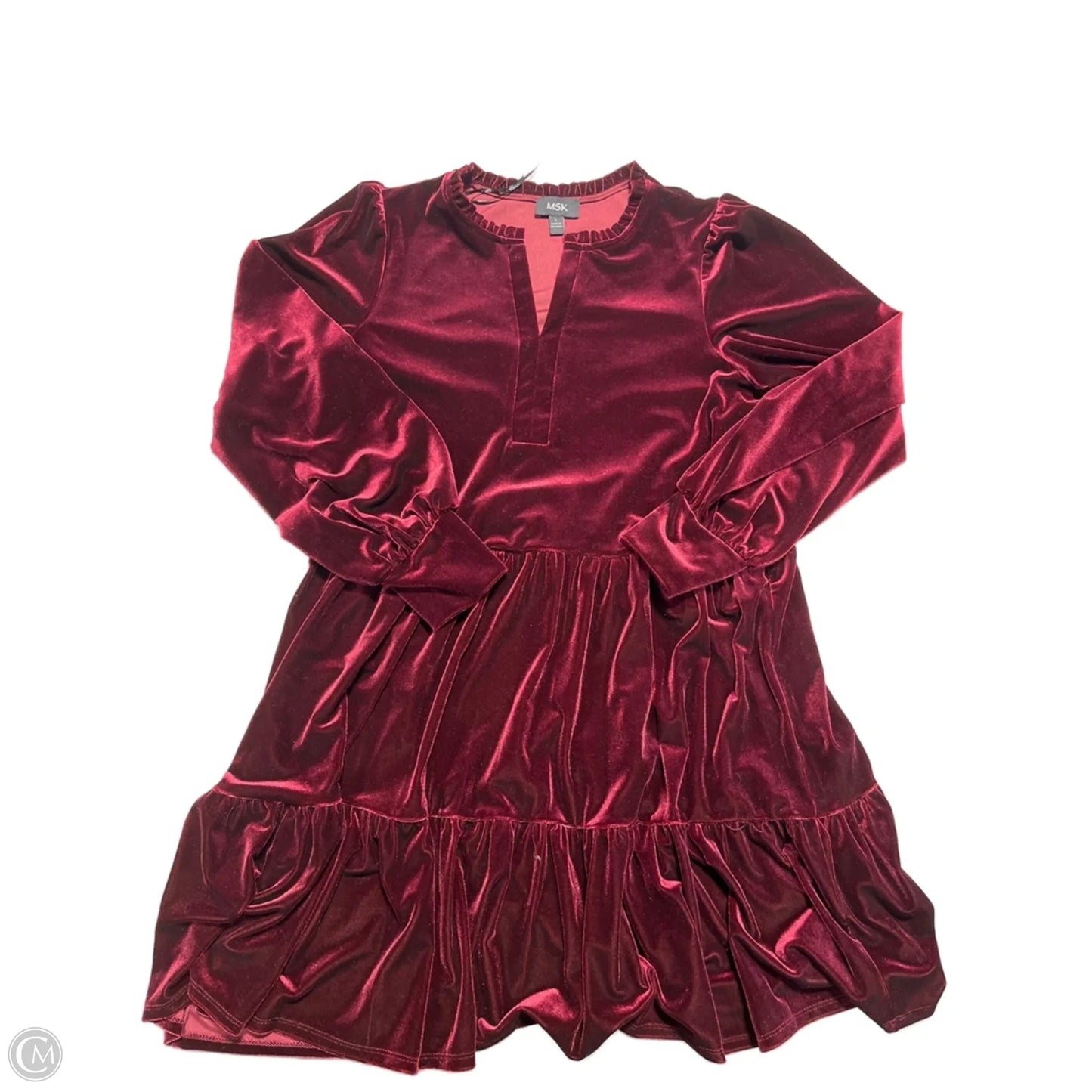 Dress Casual Short By Msk In Maroon, Size: L