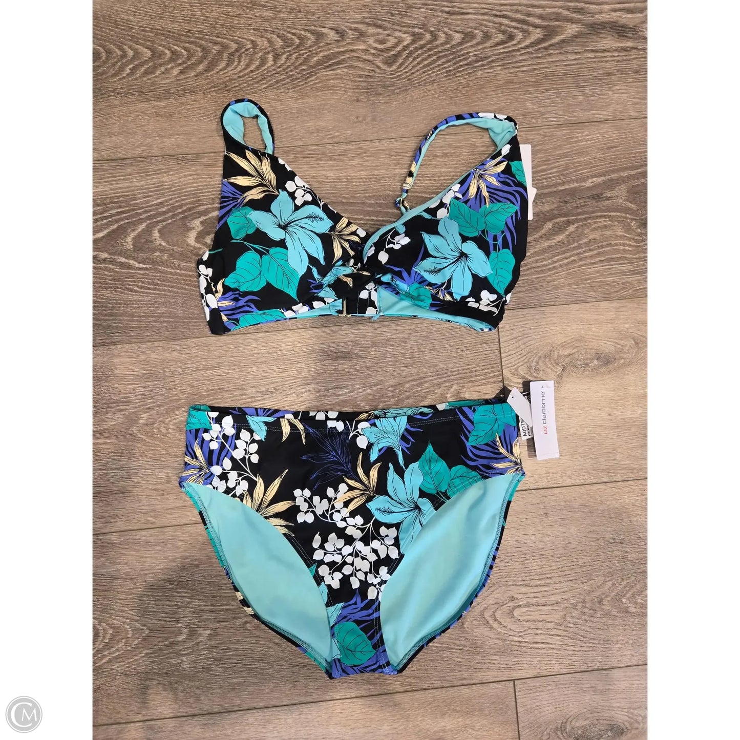 Swimsuit 2pc By Liz Claiborne In Tropical Print, Size: Xl