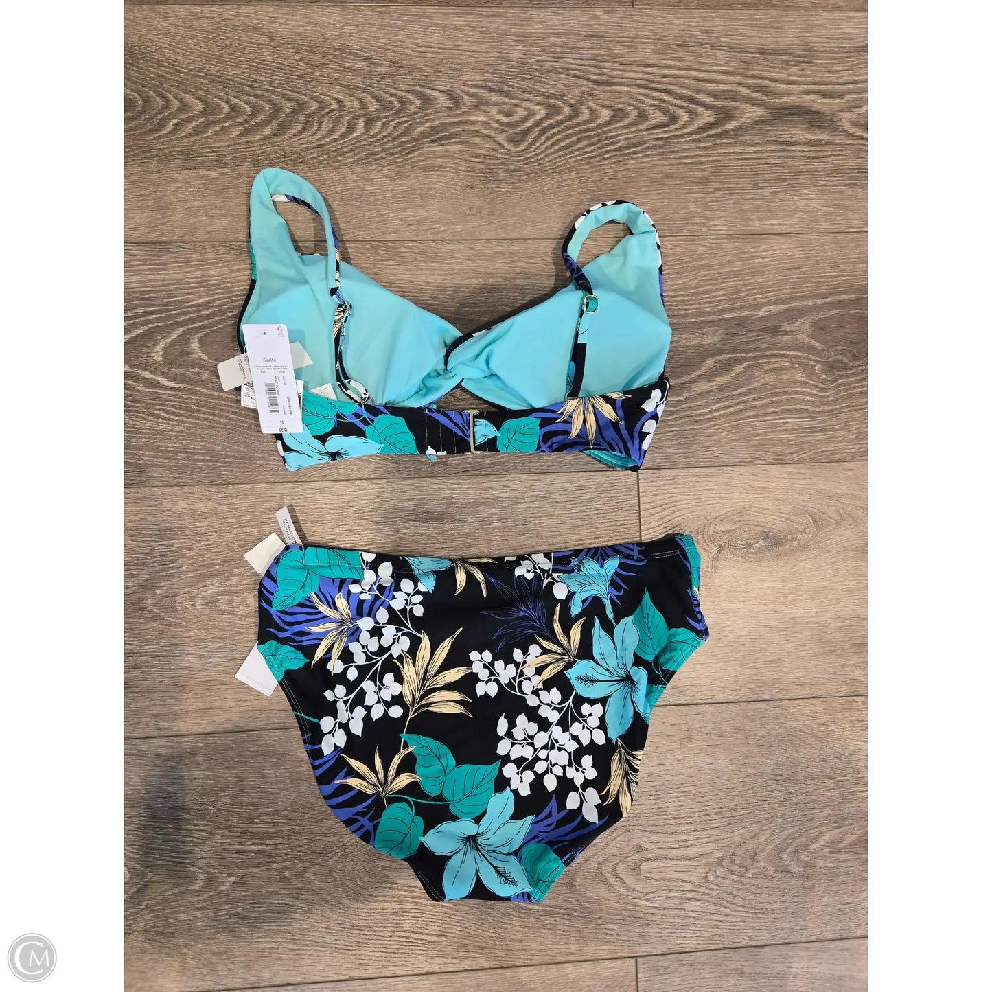 Swimsuit 2pc By Liz Claiborne In Tropical Print, Size: Xl