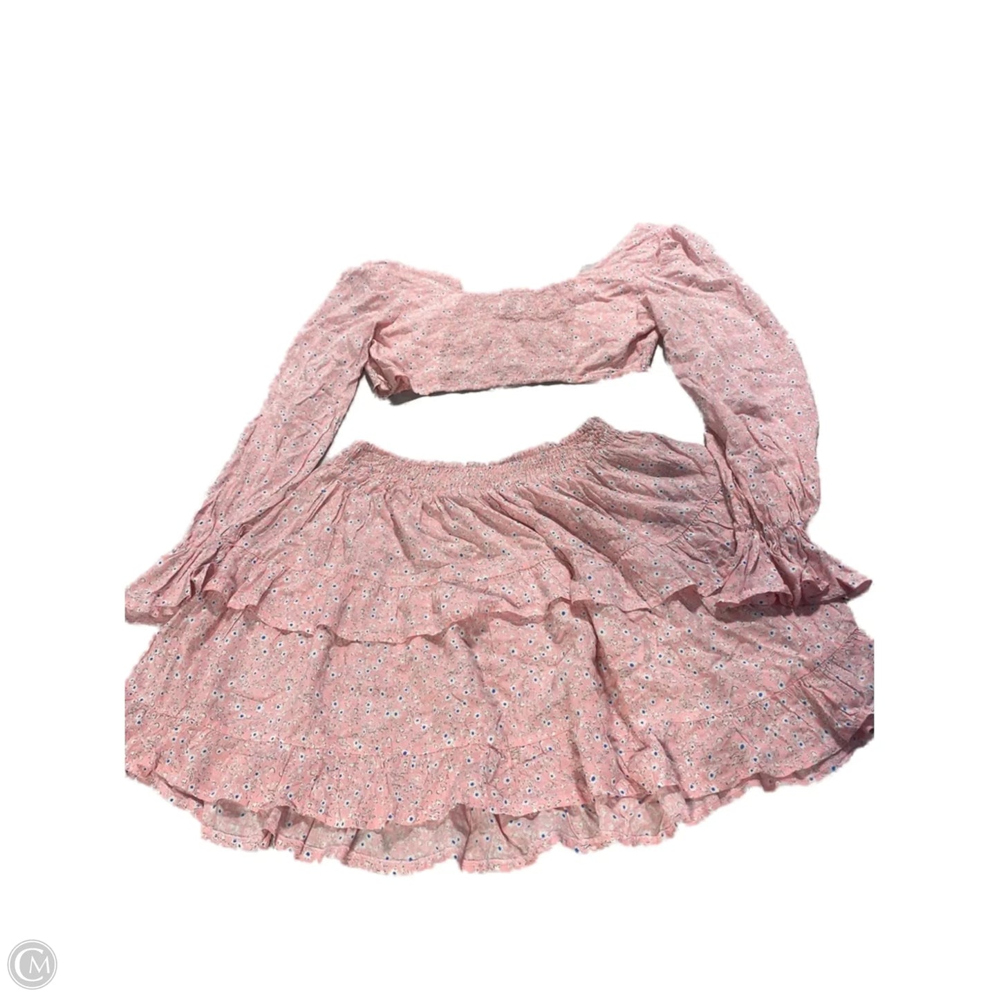 Top 2pc Long Sleeve By Cme In Pink, Size: M