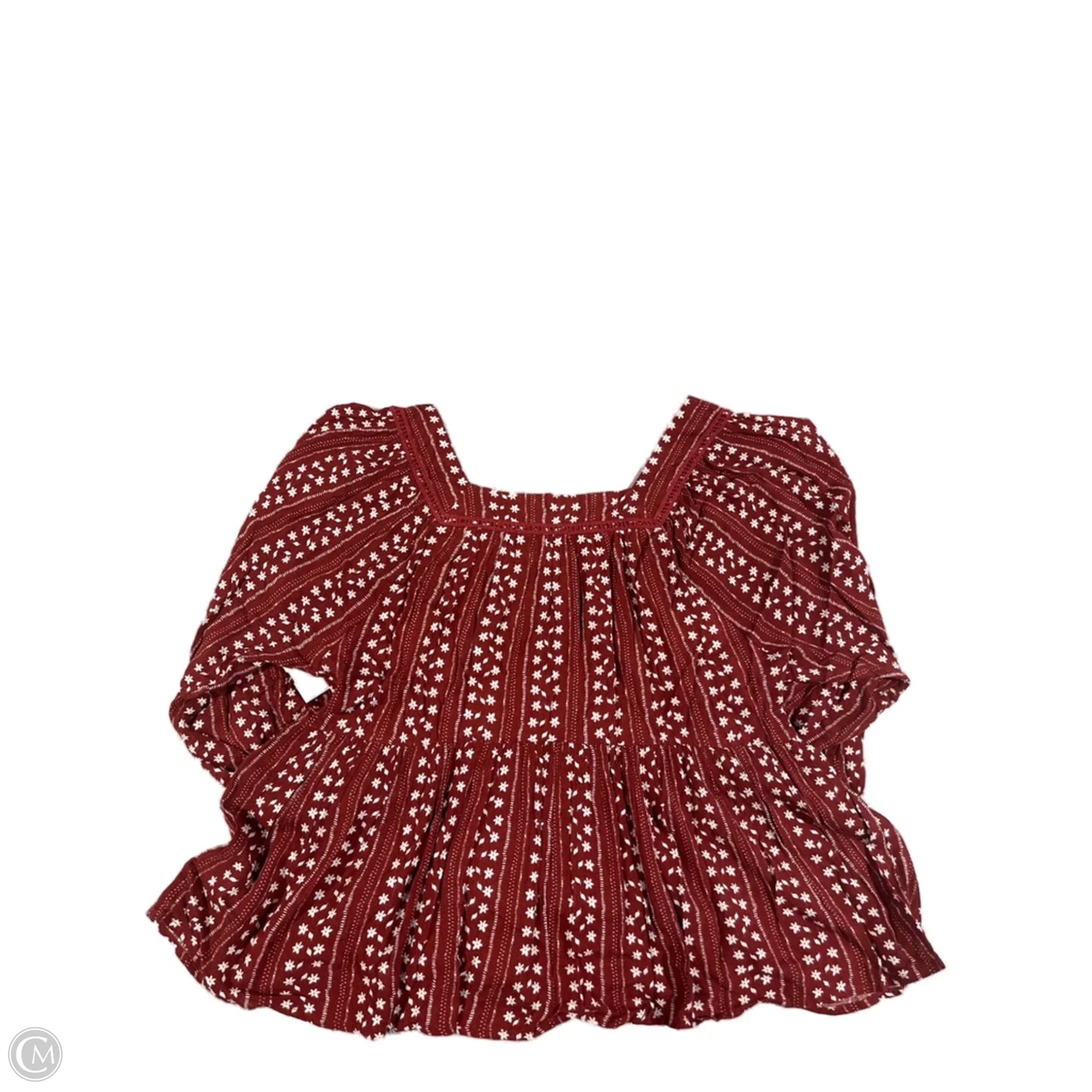 Top 3/4 Sleeve By Blue Rain In Red, Size: S