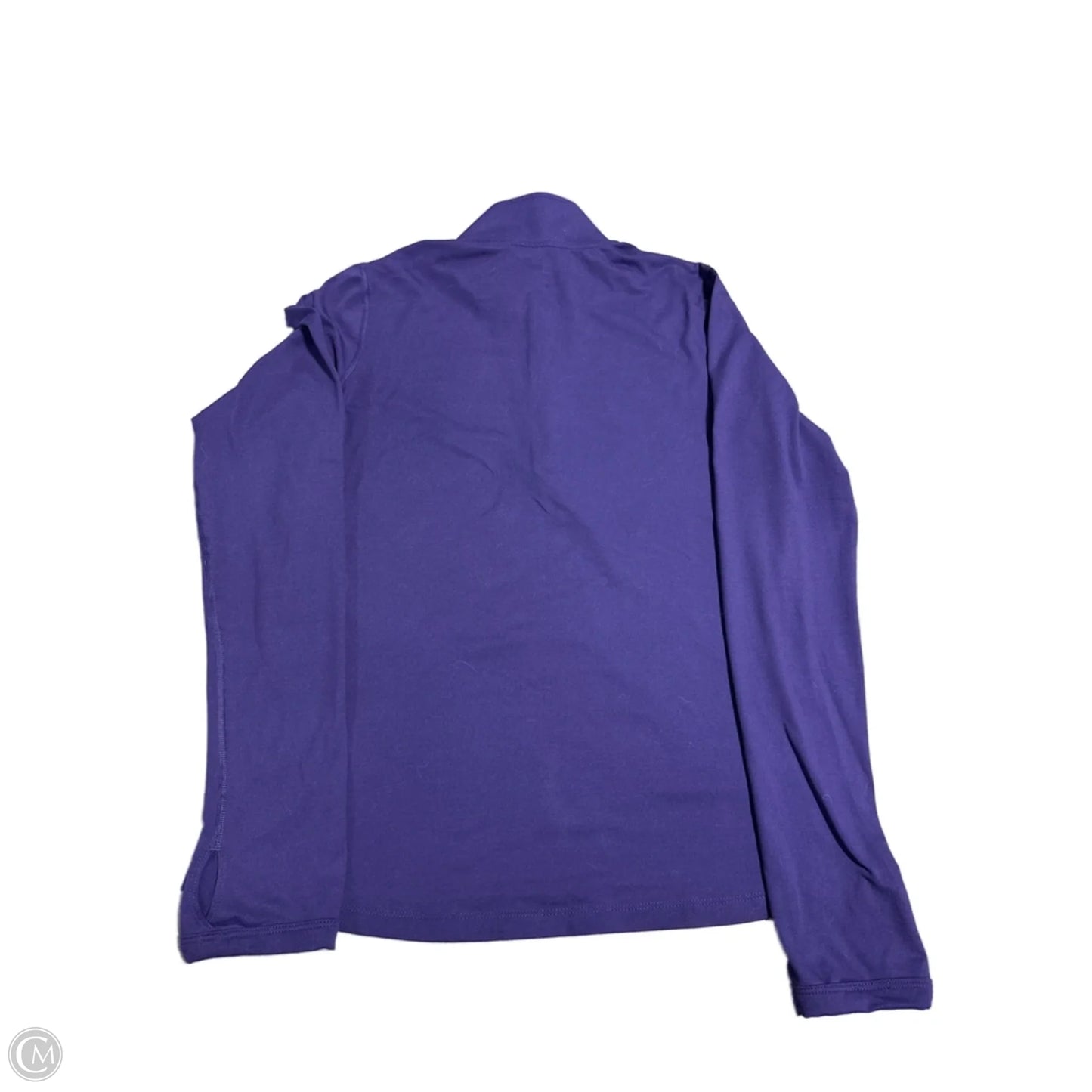 Athletic Top Long Sleeve Collar By Nike In Purple, Size: M