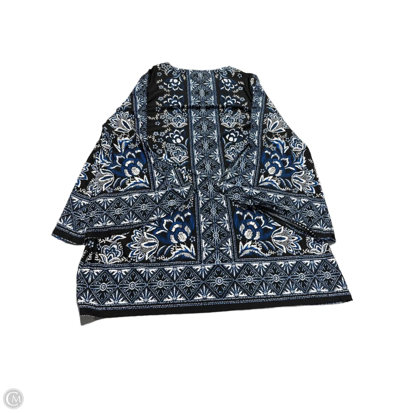 Top Long Sleeve By Dressbarn In Black & Blue, Size: 1x