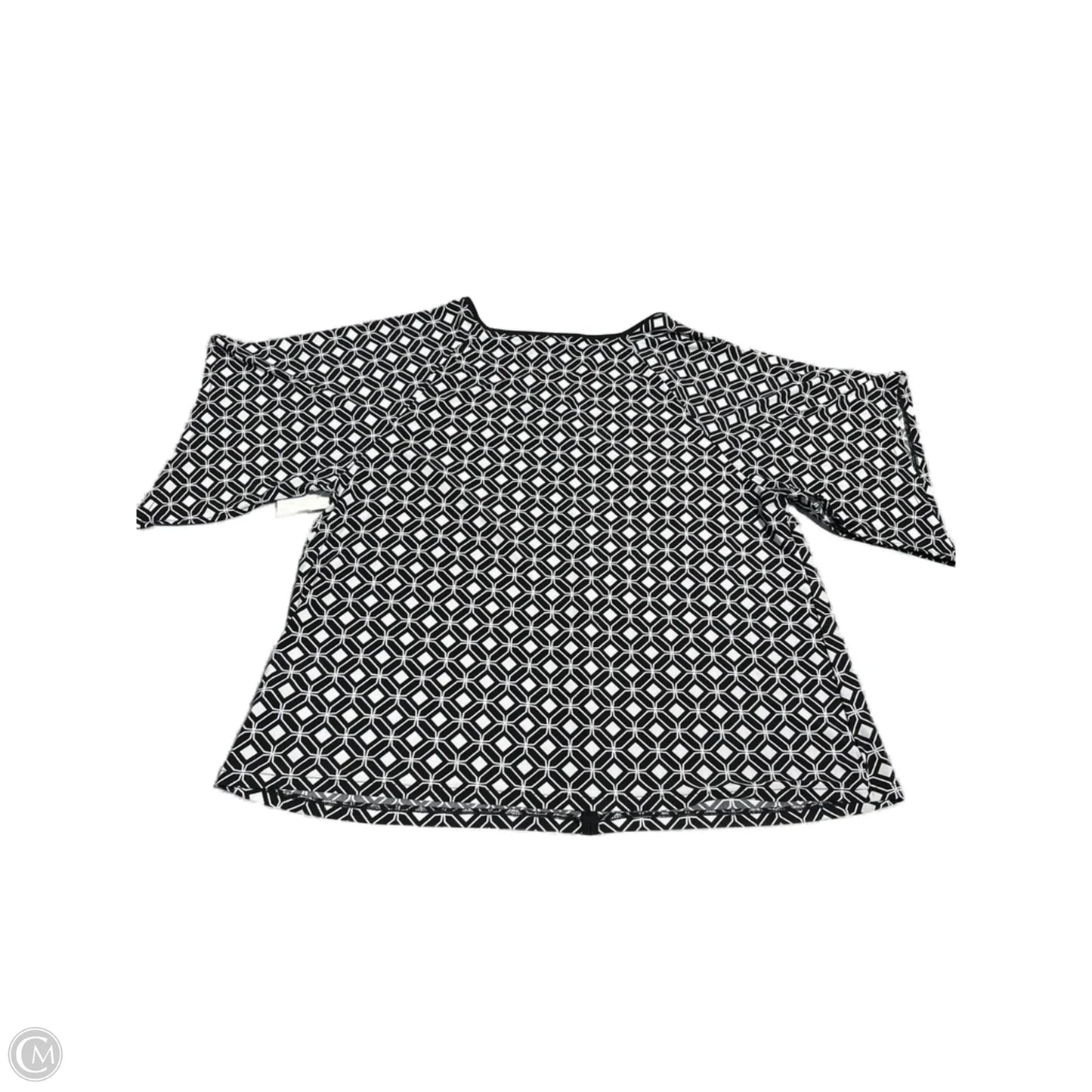 Top 3/4 Sleeve By Roz And Ali In Black & White, Size: 1x