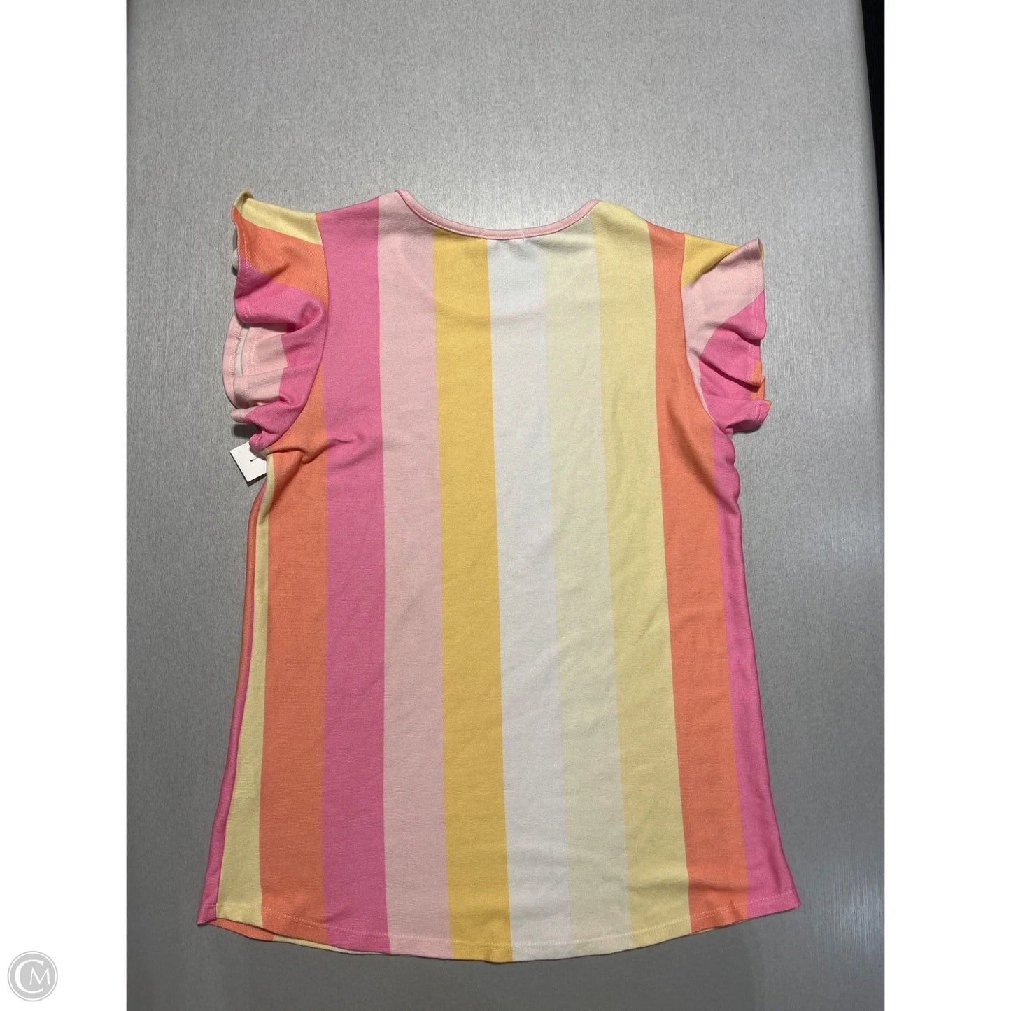 Top Short Sleeve By Bombom In Pink & Yellow, Size: M