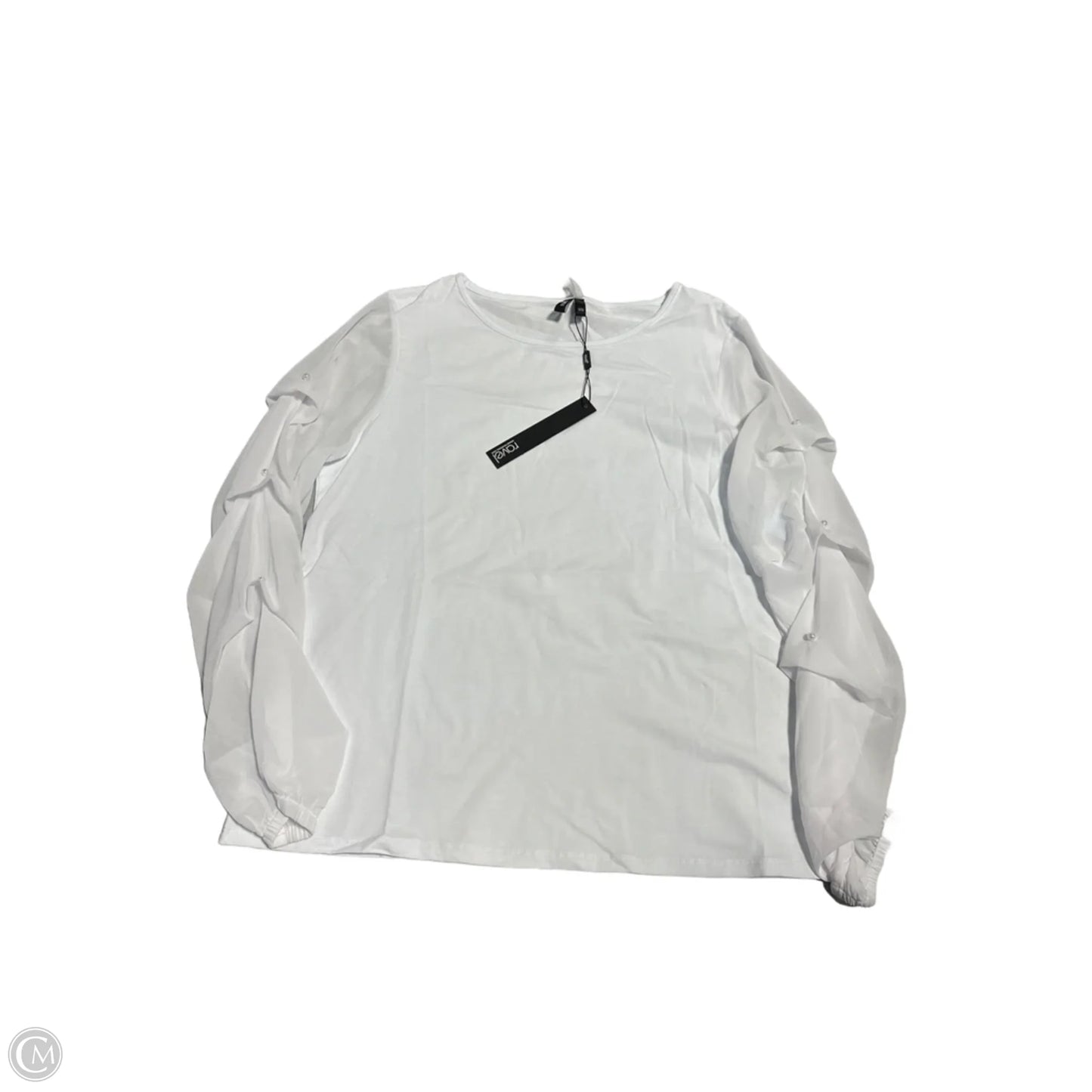 Top Long Sleeve By Cmb In White, Size: M