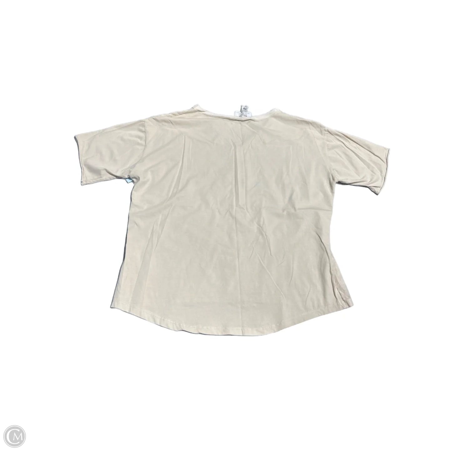 Top Short Sleeve By Cmb In Tan, Size: L