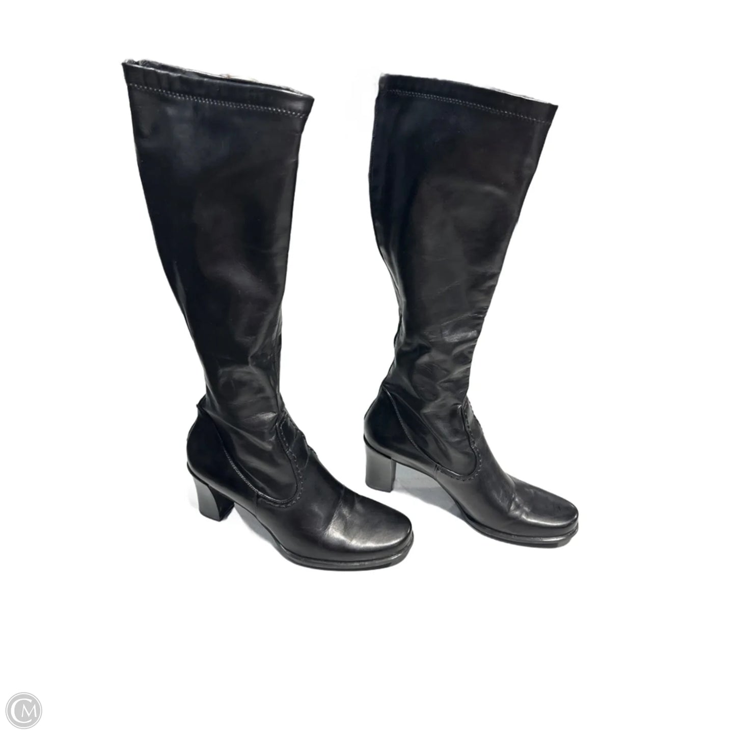Boots Knee Heels By Franco Sarto In Black, Size: 9