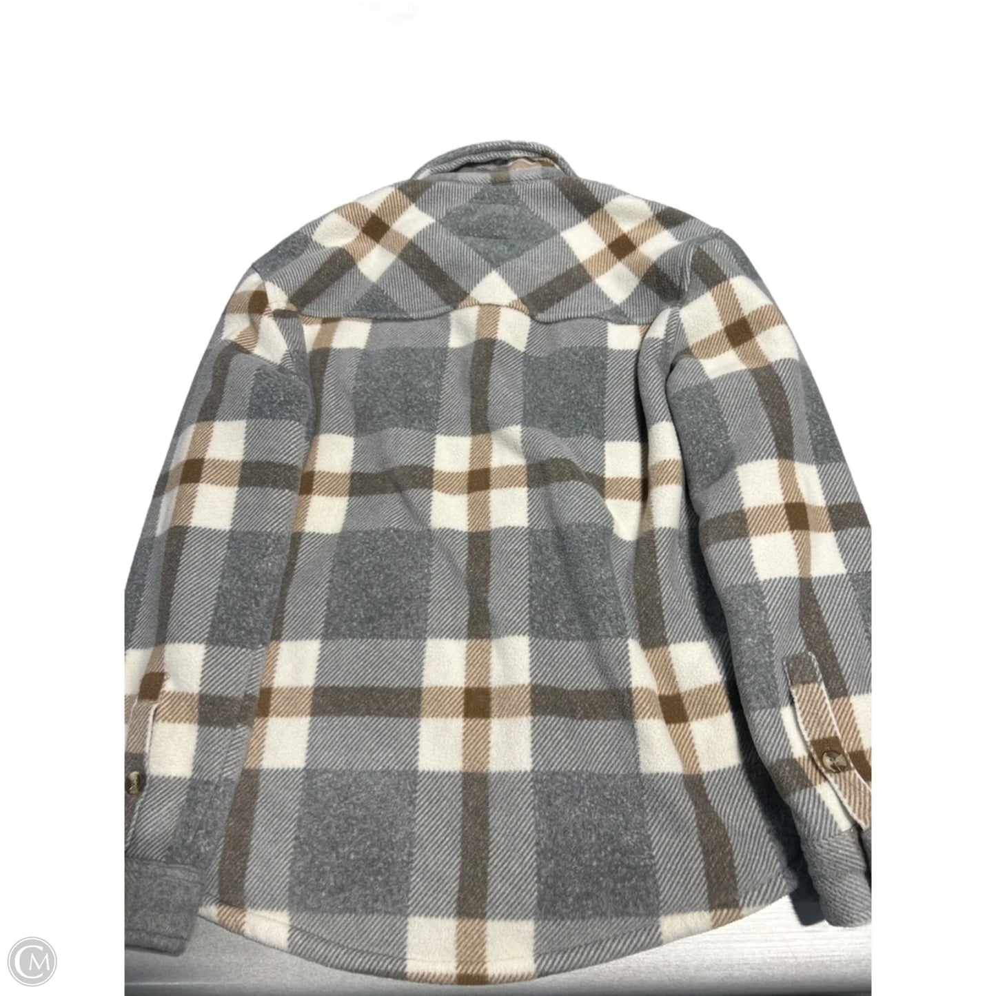Jacket Shirt By Sage In Grey, Size: M