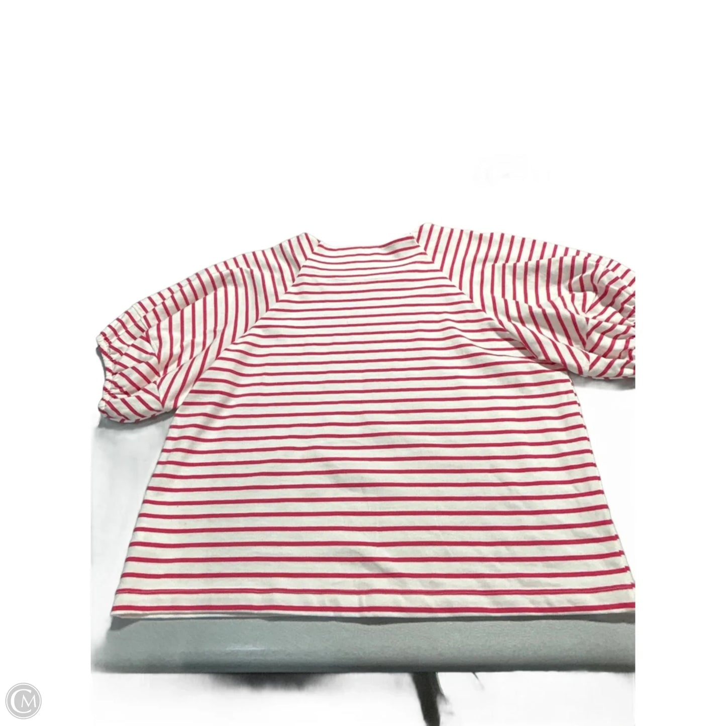Top Short Sleeve By Free Assembly In Striped Pattern, Size: L