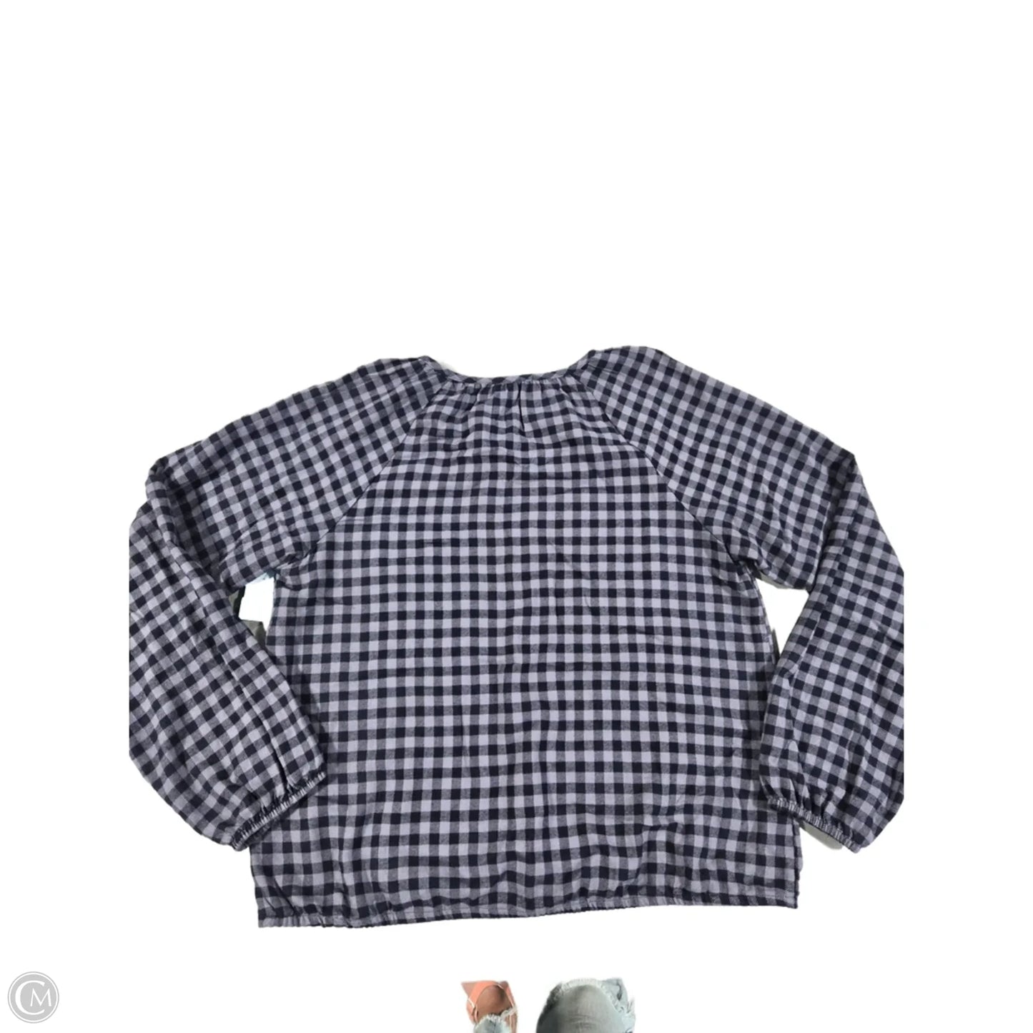 Top Long Sleeve By Maurices In Checkered Pattern, Size: L