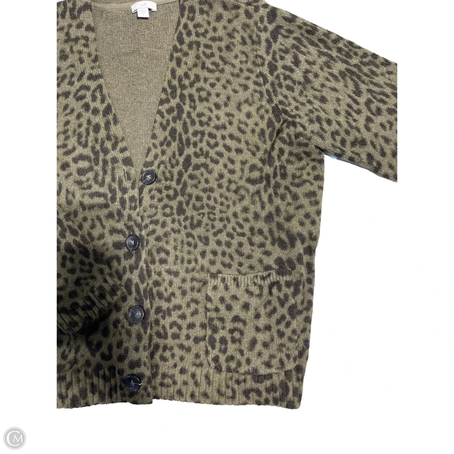 Sweater Cardigan By J. Jill In Animal Print, Size: M