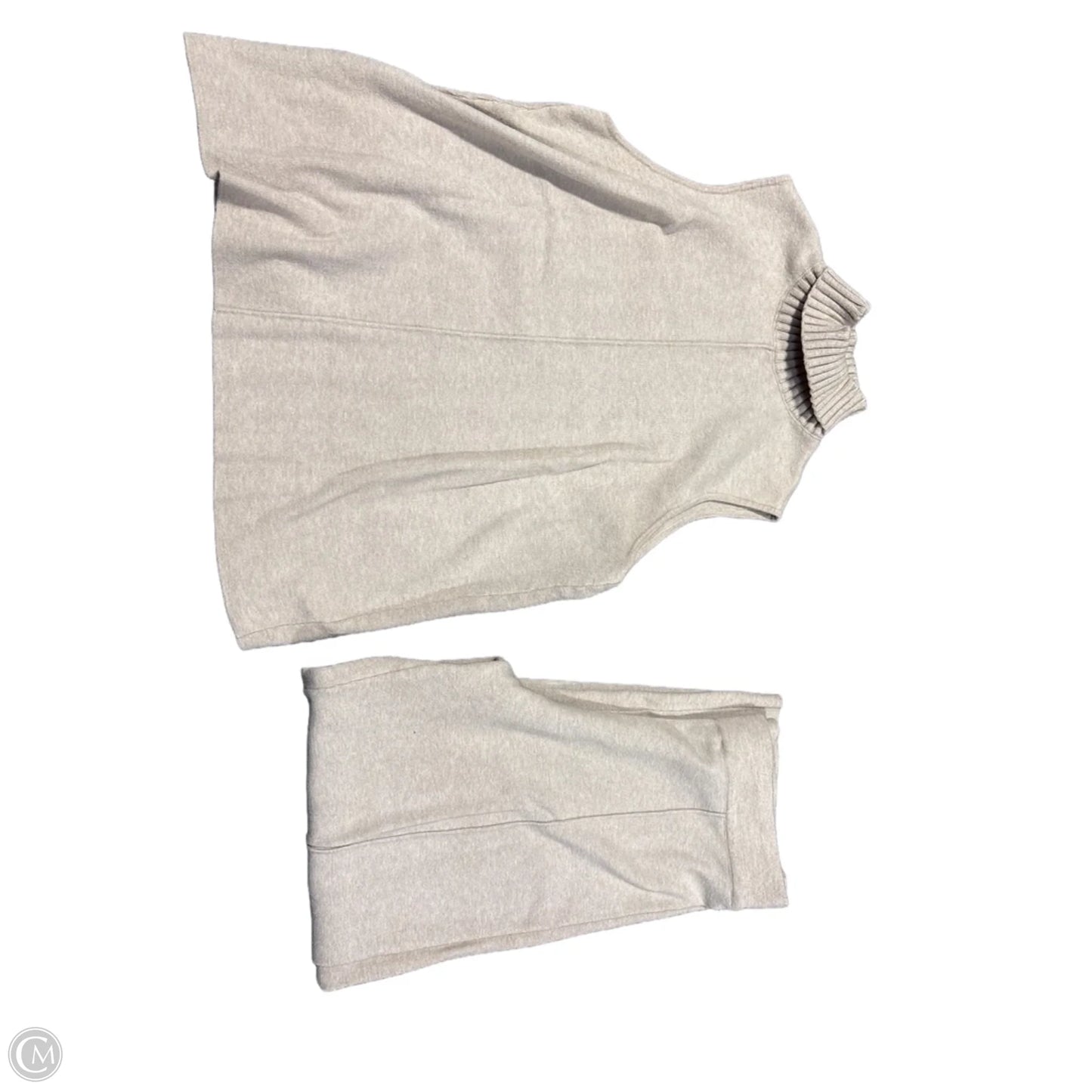 Top 2pc Short Sleeve By Marled In Tan, Size: L