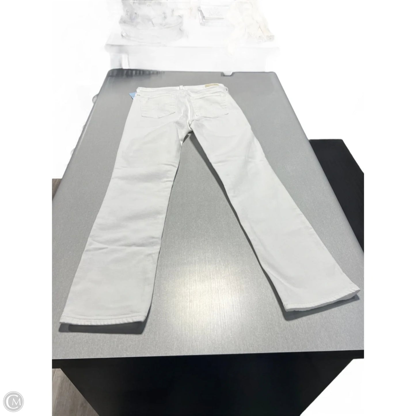 Jeans Straight By Ag Jeans In White Denim, Size: 2
