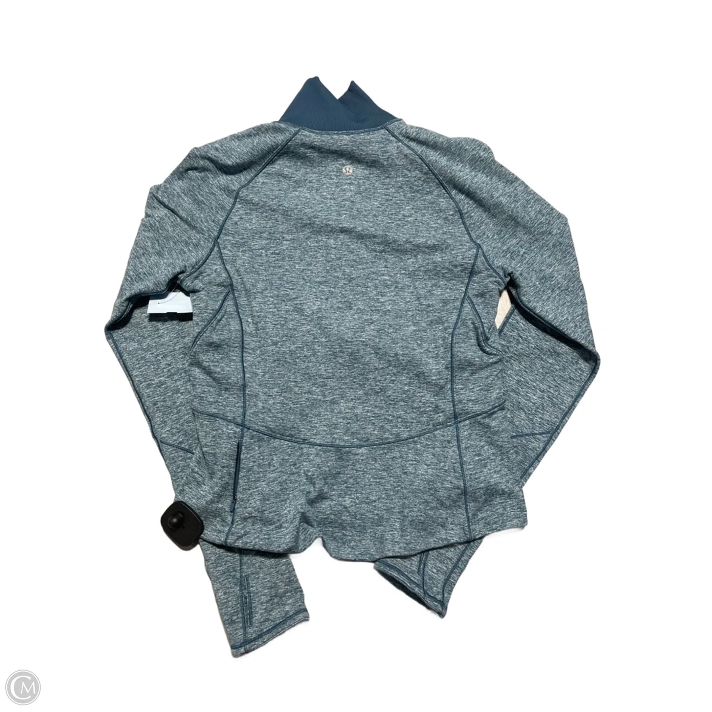 Athletic Top Long Sleeve Collar By Lululemon In Teal, Size: 6