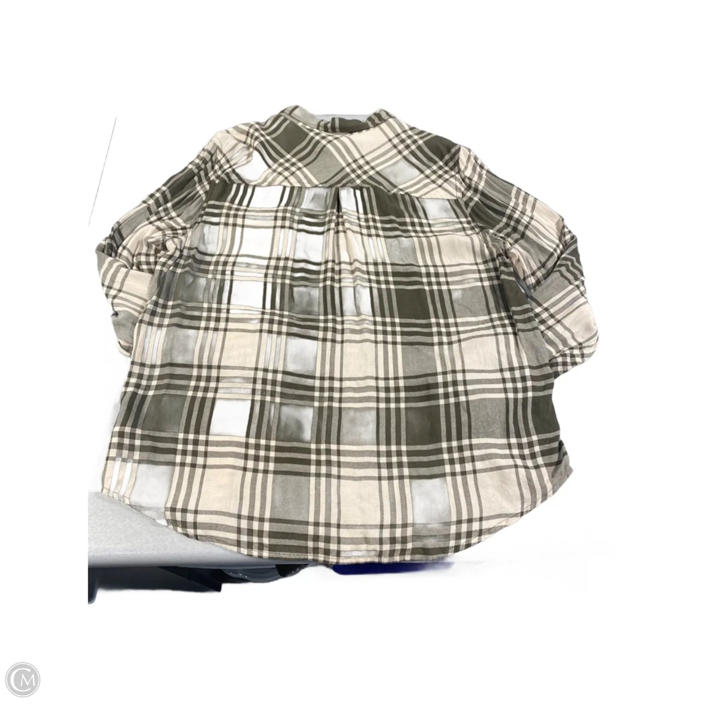 Top Long Sleeve By Lucky Brand In Plaid Pattern, Size: L