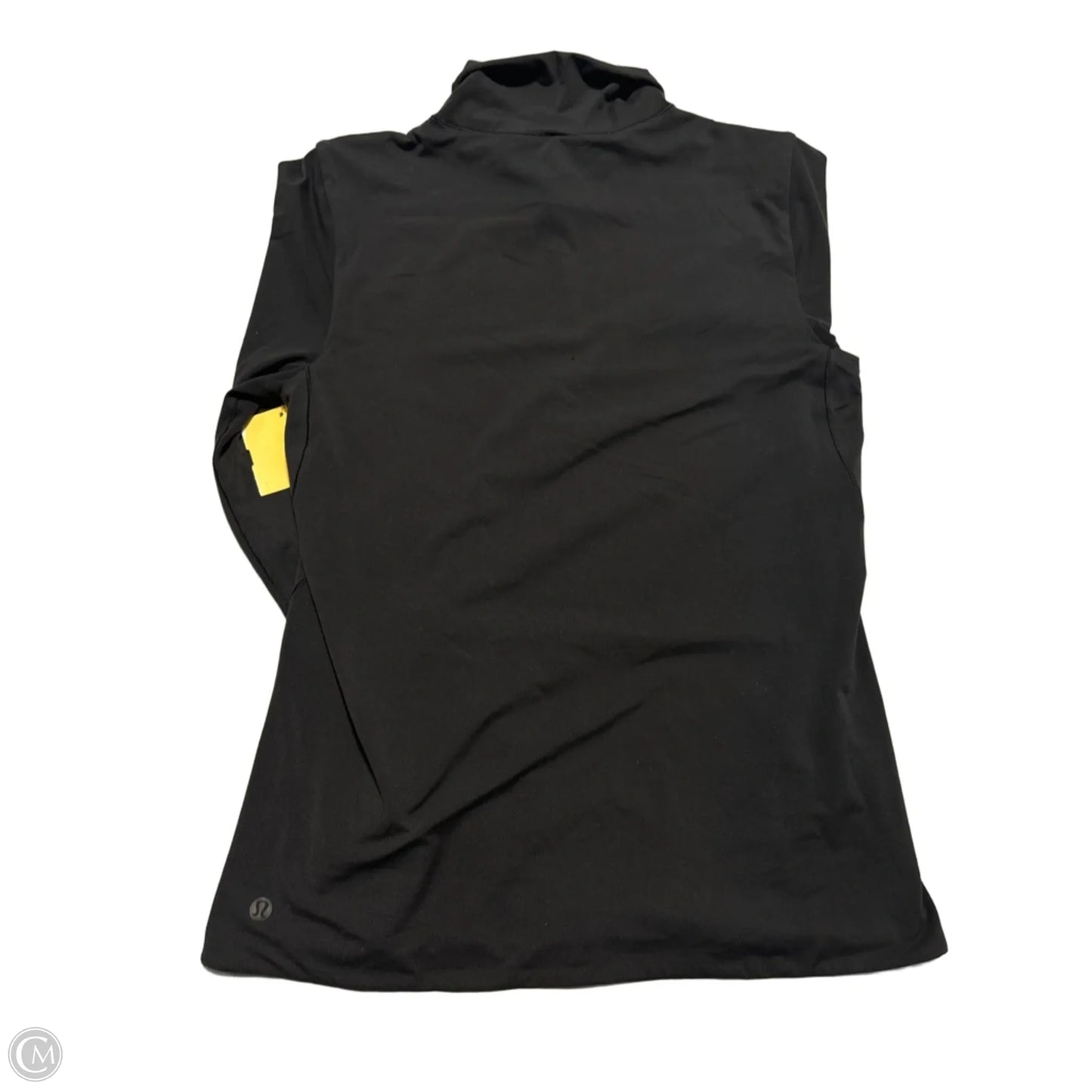 Athletic Top Long Sleeve Collar By Lulu In Black, Size: L