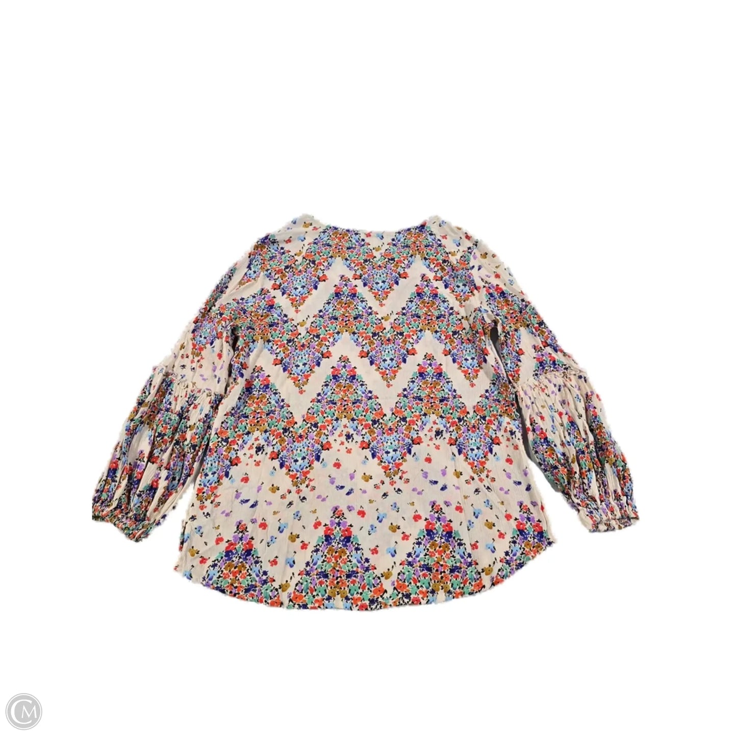 Top 3/4 Sleeve By Democracy In Floral Print, Size: S