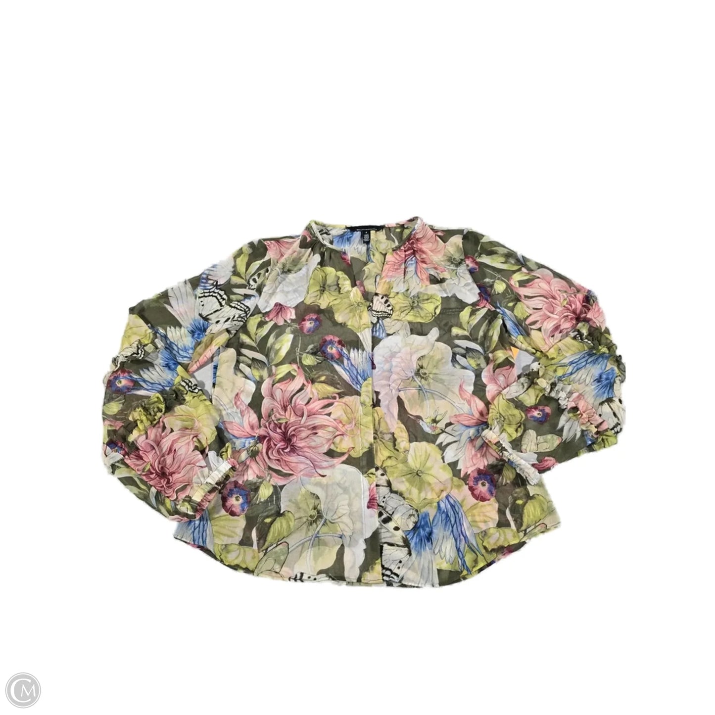 Blouse Long Sleeve By White House Black Market In Floral Print, Size: S