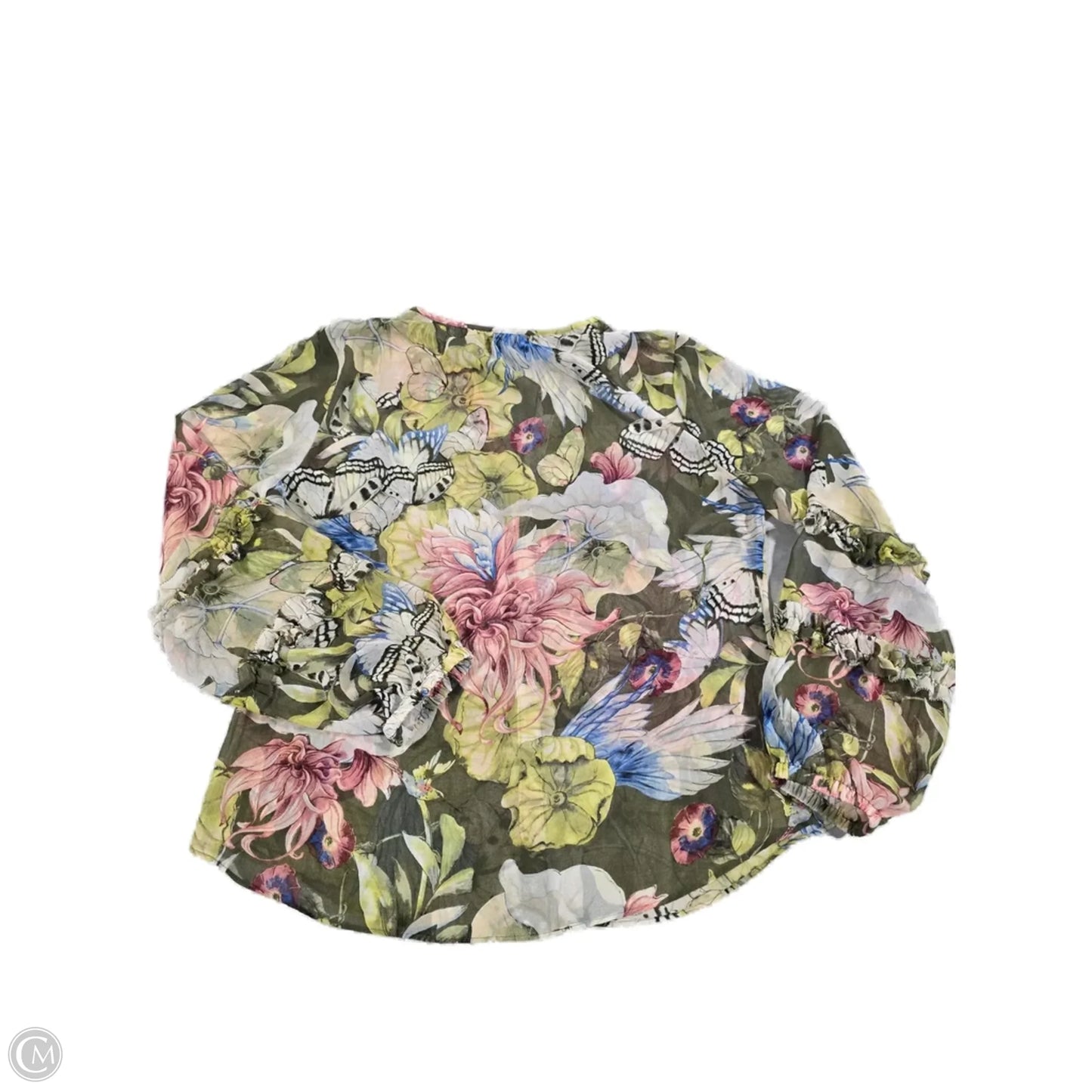 Blouse Long Sleeve By White House Black Market In Floral Print, Size: S