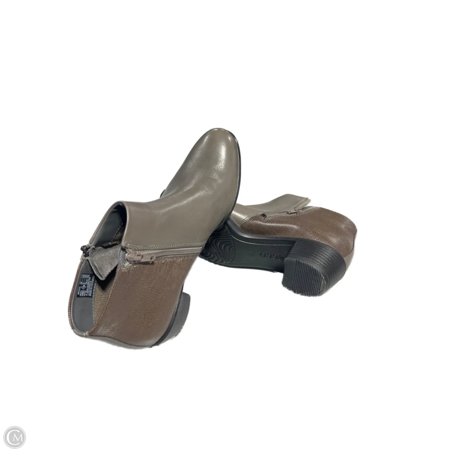 Boots Ankle Heels By Ecco In Grey, Size: 8