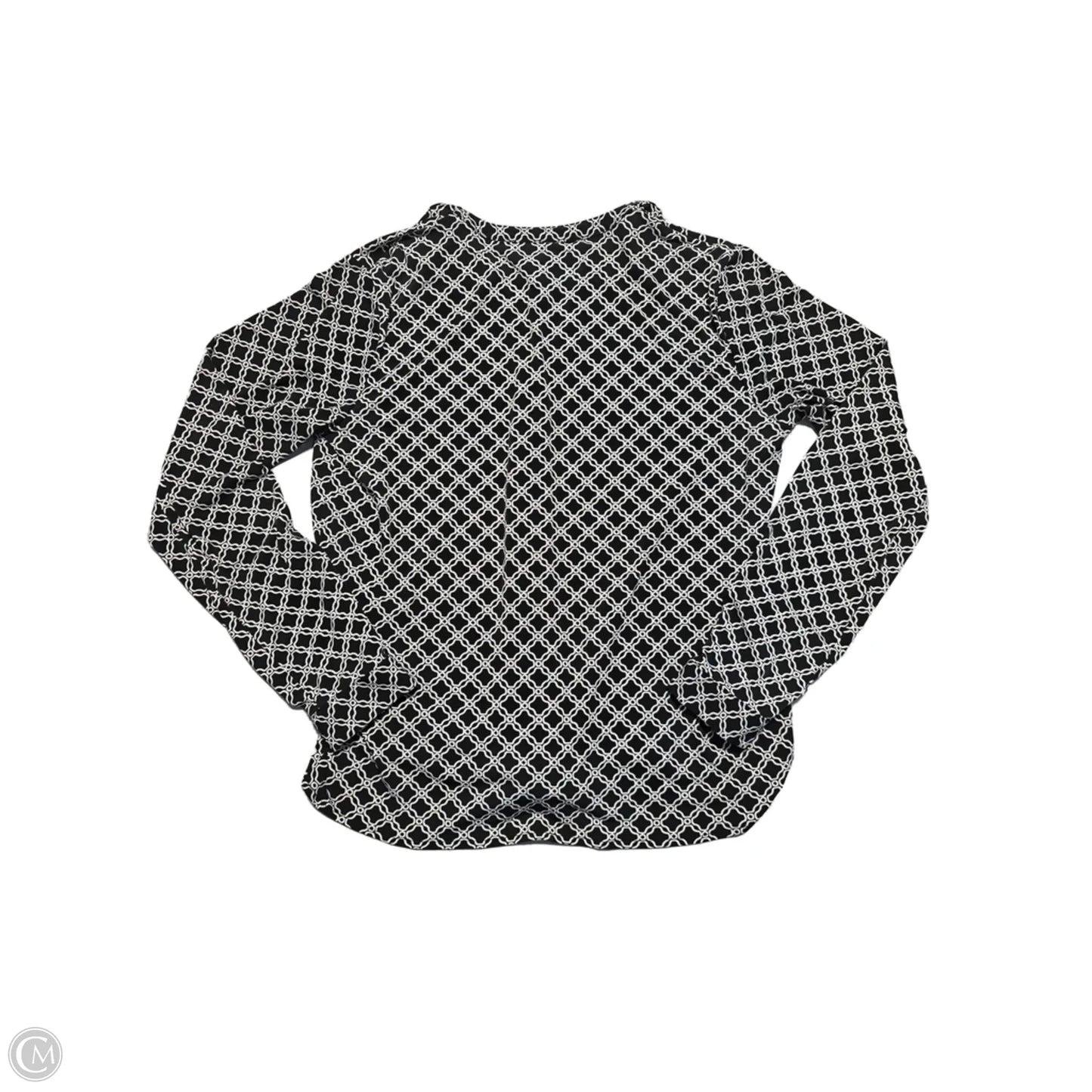 Blouse 3/4 Sleeve By Dana Buchman In Black & White, Size: M