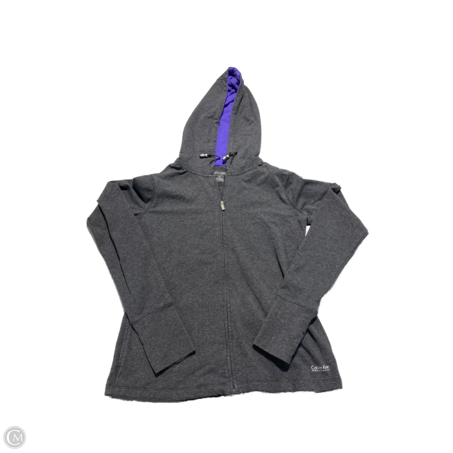Athletic Jacket By Calvin Klein In Grey, Size: Xs
