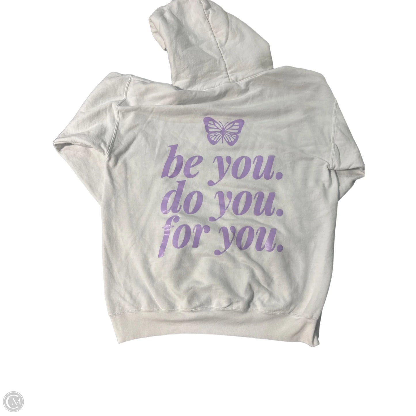 Sweatshirt Hoodie By Hanes In White, Size: M