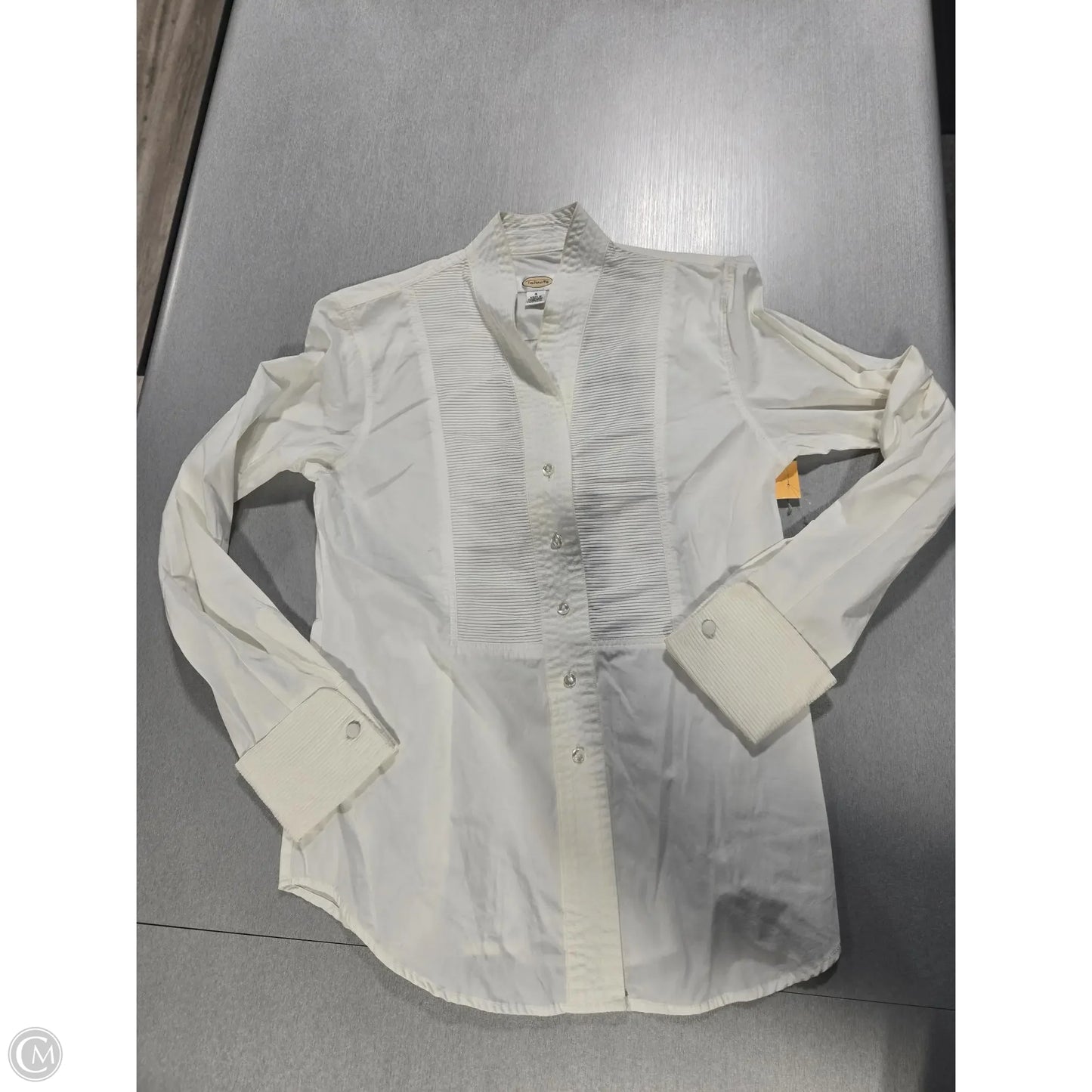 Blouse Long Sleeve By Talbots In White, Size: 4