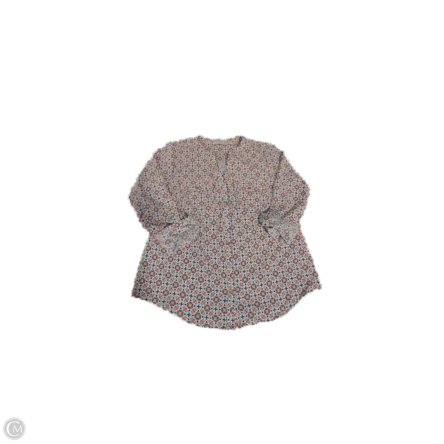 Blouse Long Sleeve By Notations In Geometric Pattern, Size: S