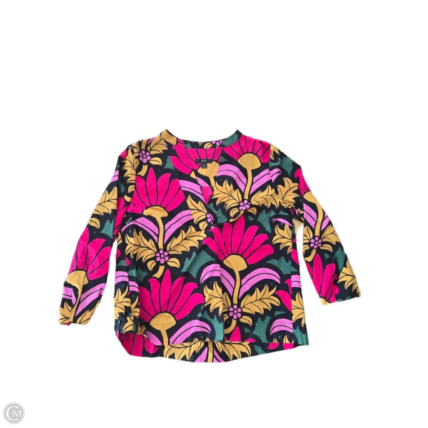 Blouse Long Sleeve By J. Crew In Floral Print, Size: S