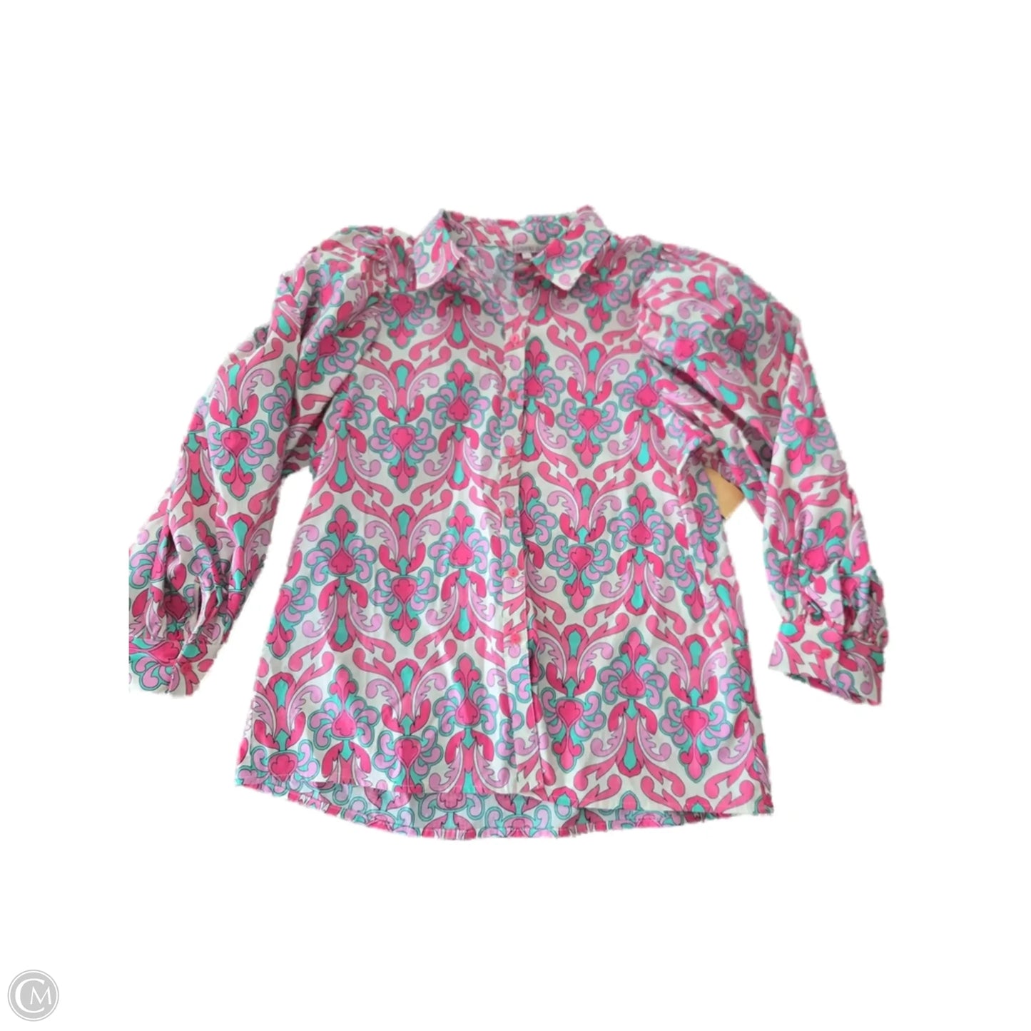 Blouse Long Sleeve By Cme In Pink, Size: M