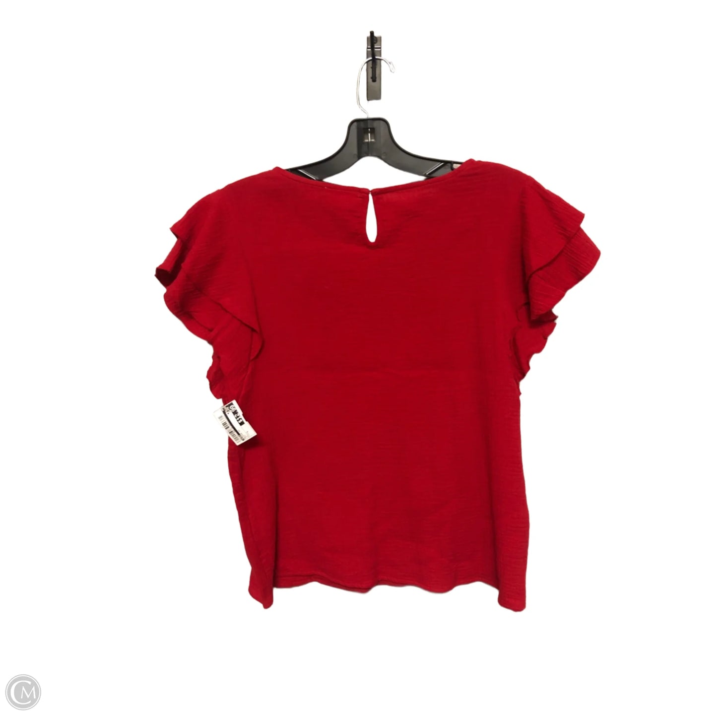 Blouse Short Sleeve By Bibi In Red, Size: S