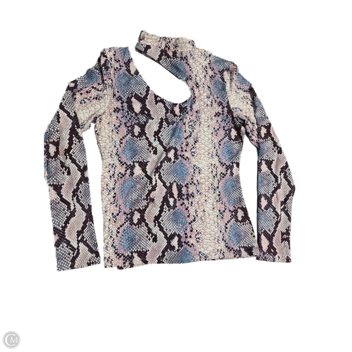Top Long Sleeve By Express In Snakeskin Print, Size: L